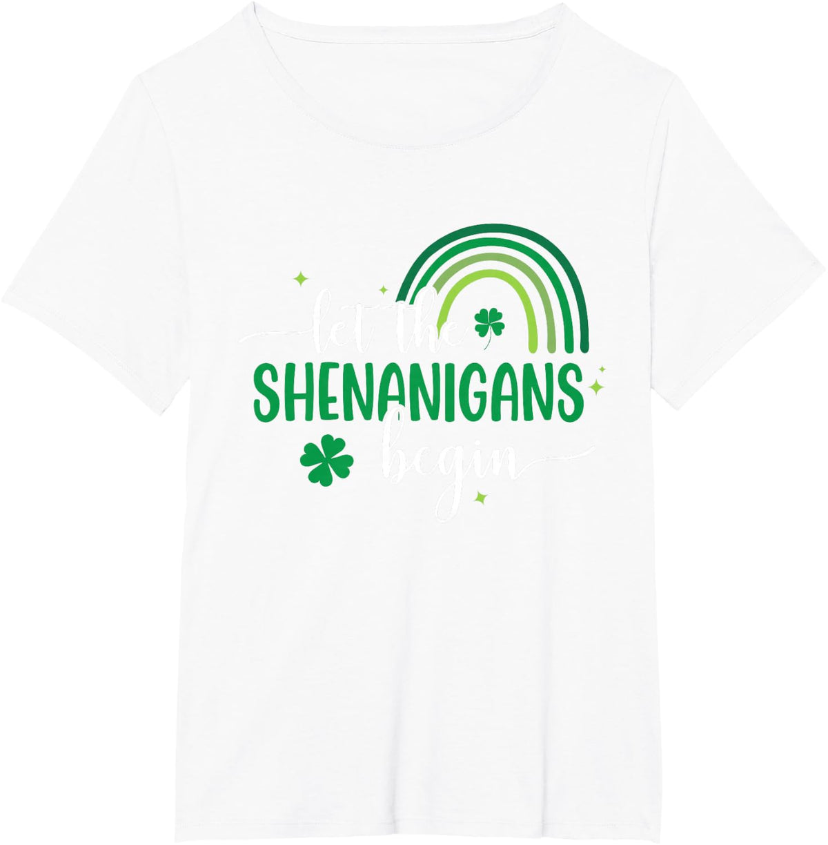 Let The Shenanigans Begin St Patricks Day Lucky Shamrock T-Shirt - White