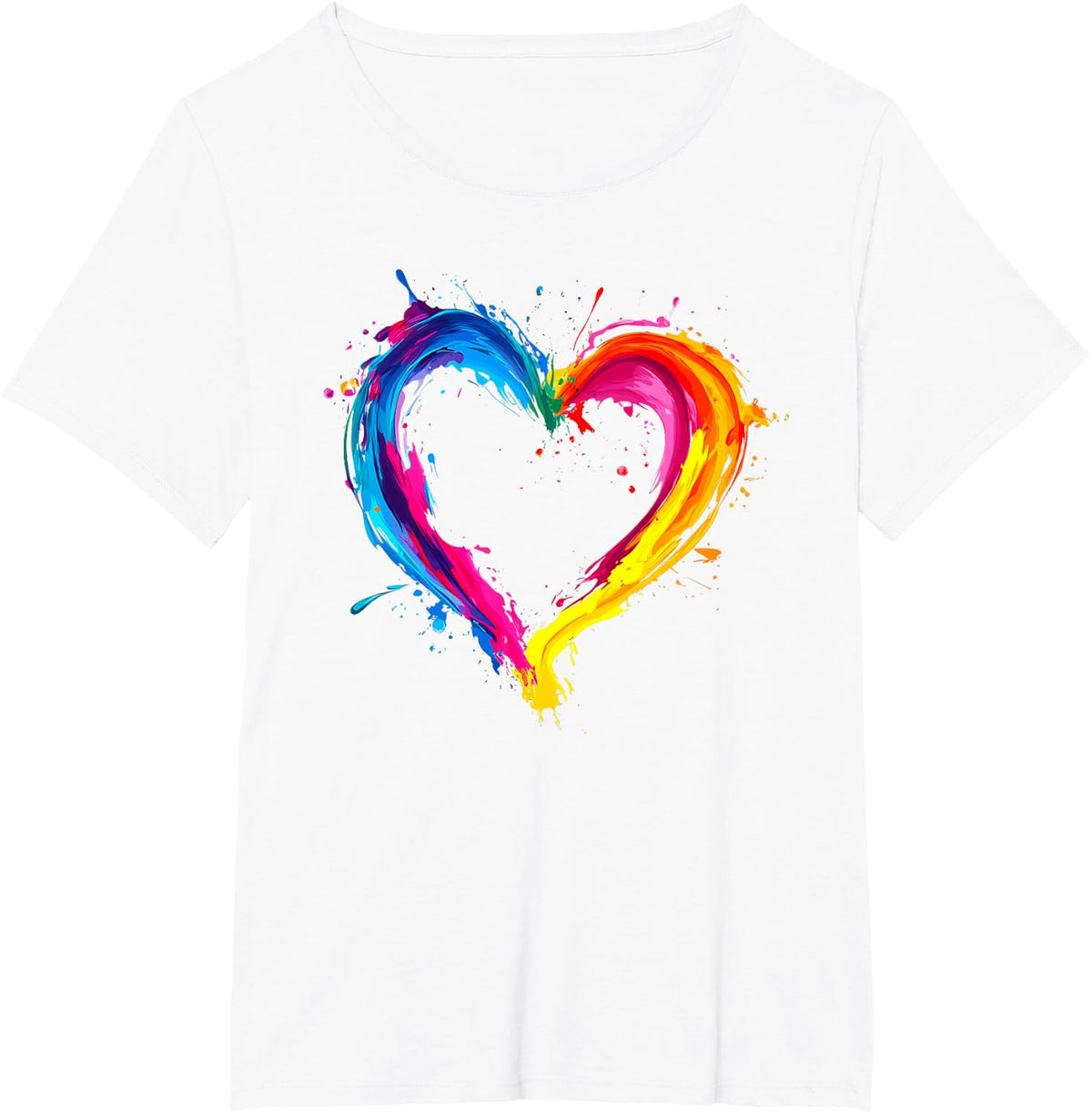 Rainbow Heart LGBTQ+ Gay Pride Month LGBT T-Shirt - White