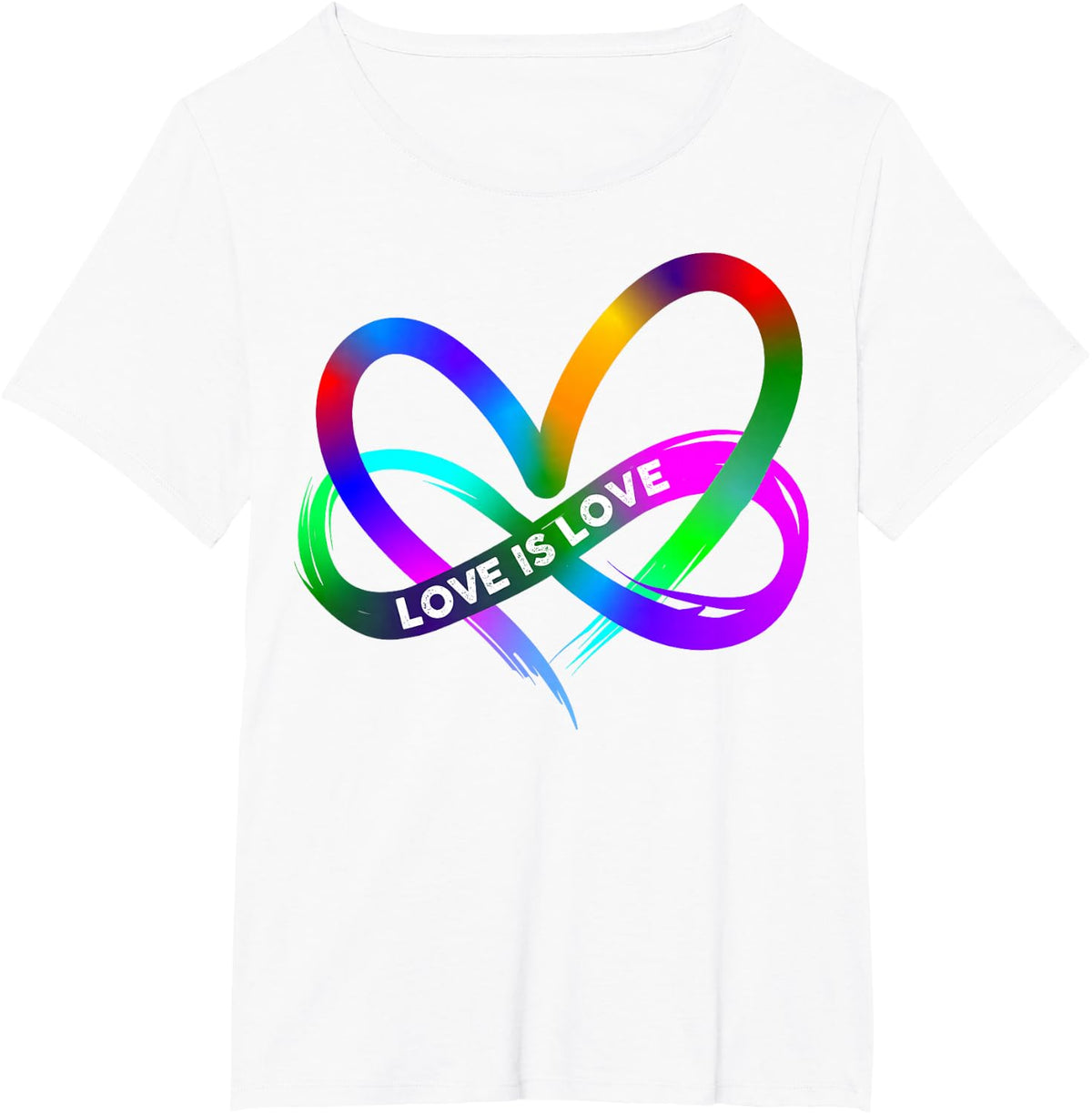 Pride Month LGBT Straight Heart with Love is Love T-Shirt - White