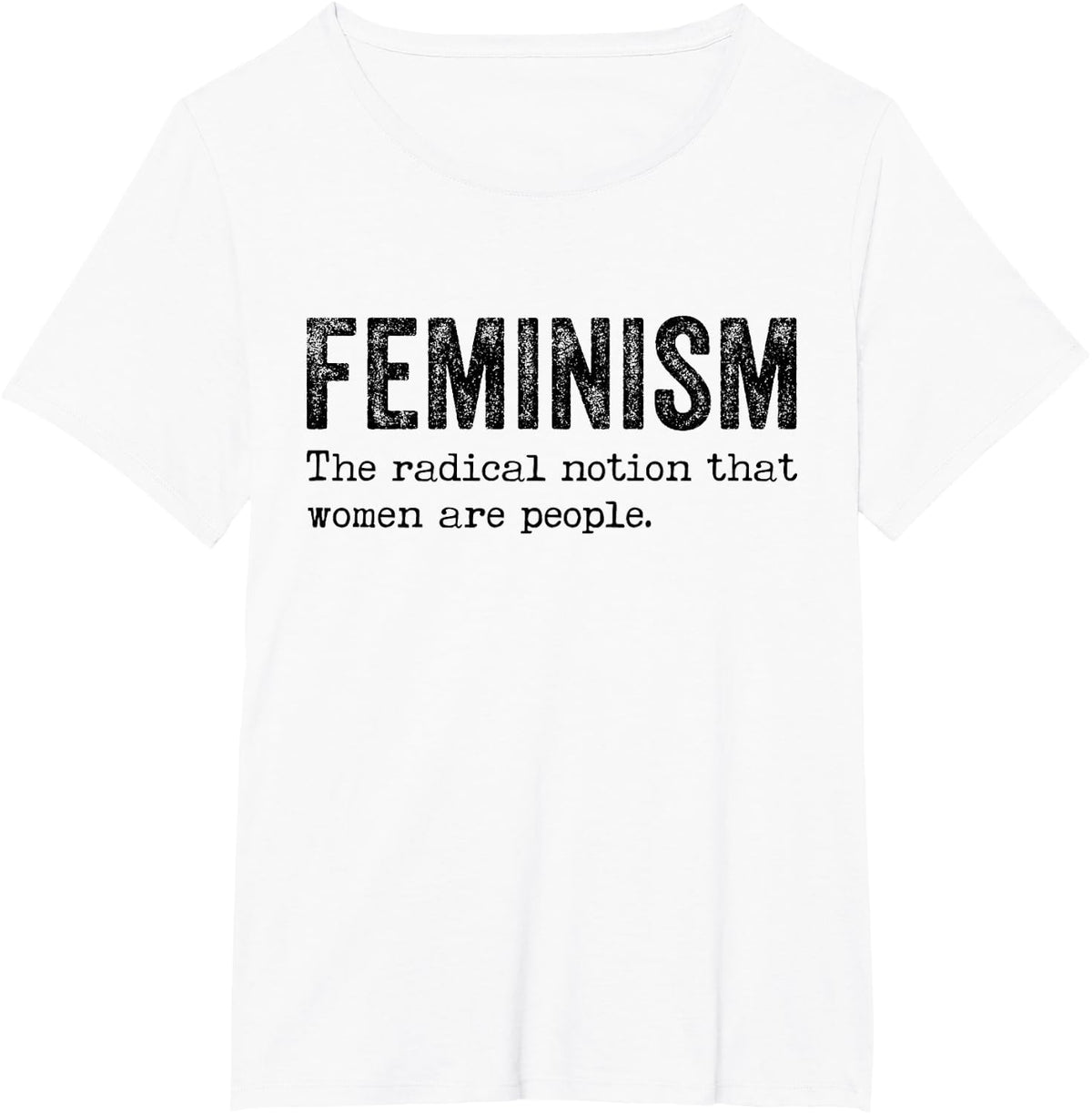 Feminism Definition Strong Women and Equal Rights Distressed T-Shirt - White
