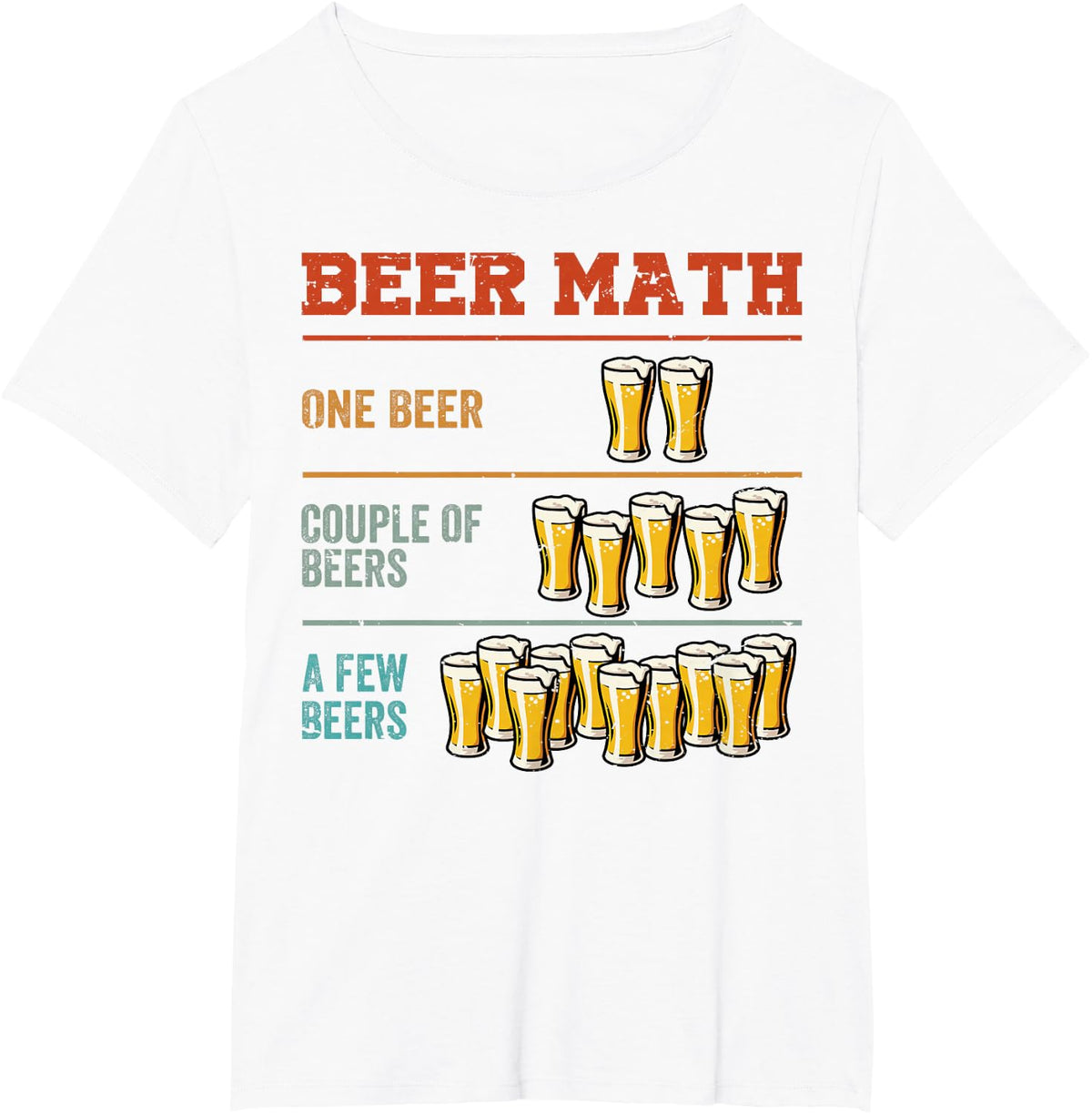 Guy Beer Maths Funny Drinking Joke Retro Sarcastic Humor T-Shirt - White