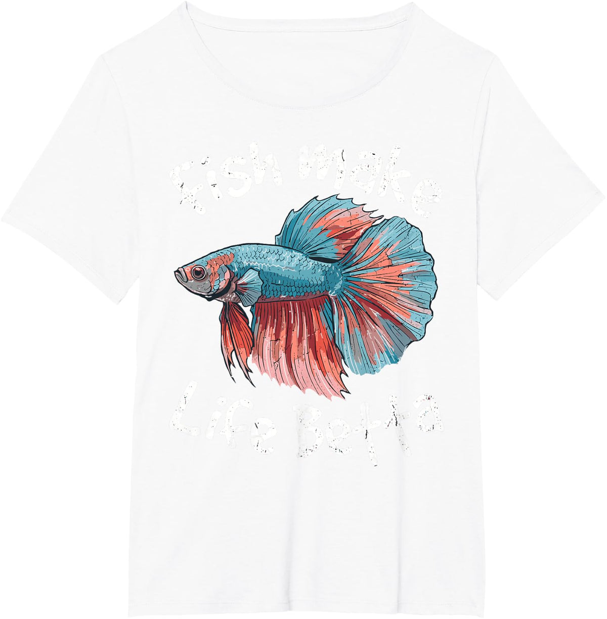 Fish Make Life Betta Aquarium Aquarist Siamese Fighting Fish T-Shirt - White