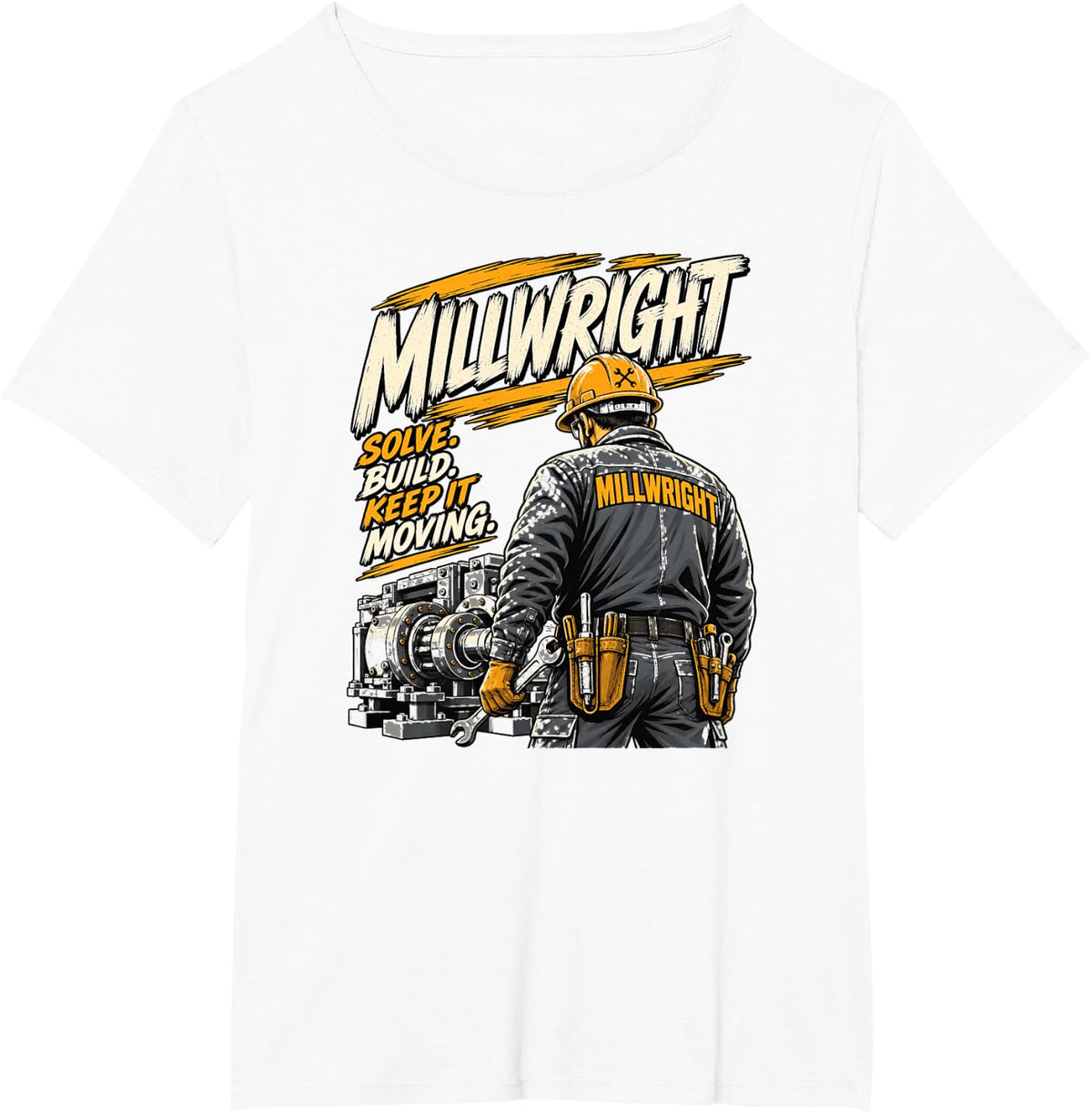 Millwright Industrial Mechanic Machinery Maintenance T-Shirt - White