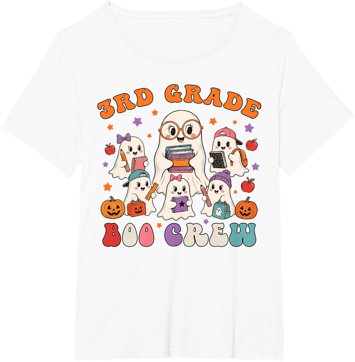 3rd Grade Boo Crew Spooky Third Grade Halloween Teacher T-Shirt - White