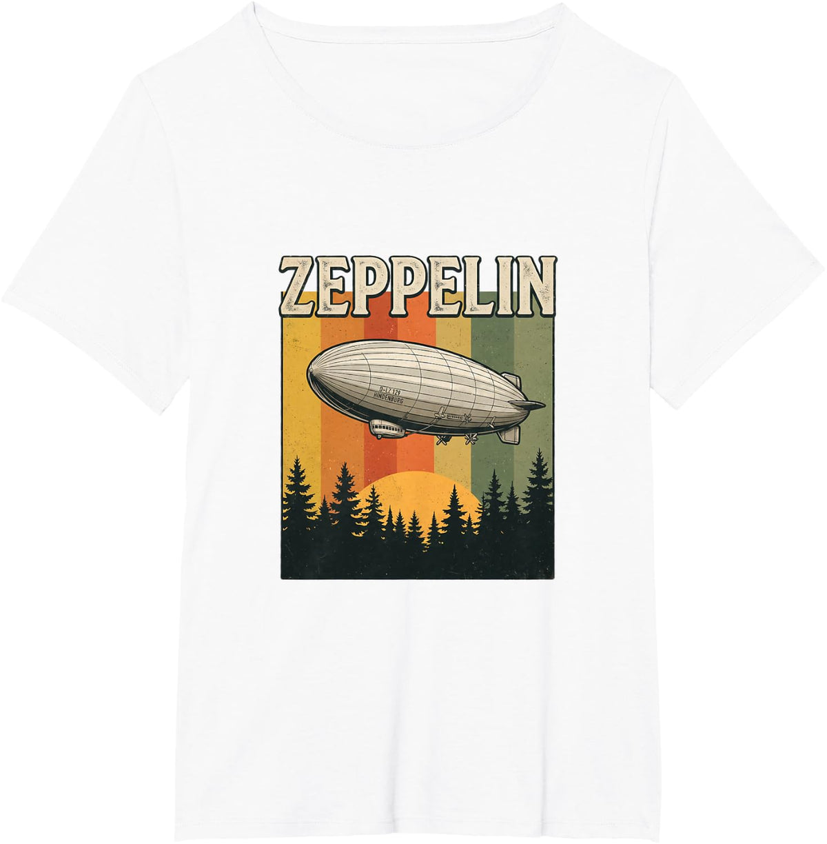 Vintage Zeppelin Airship Retro Aviator Graphic Design T-Shirt - White