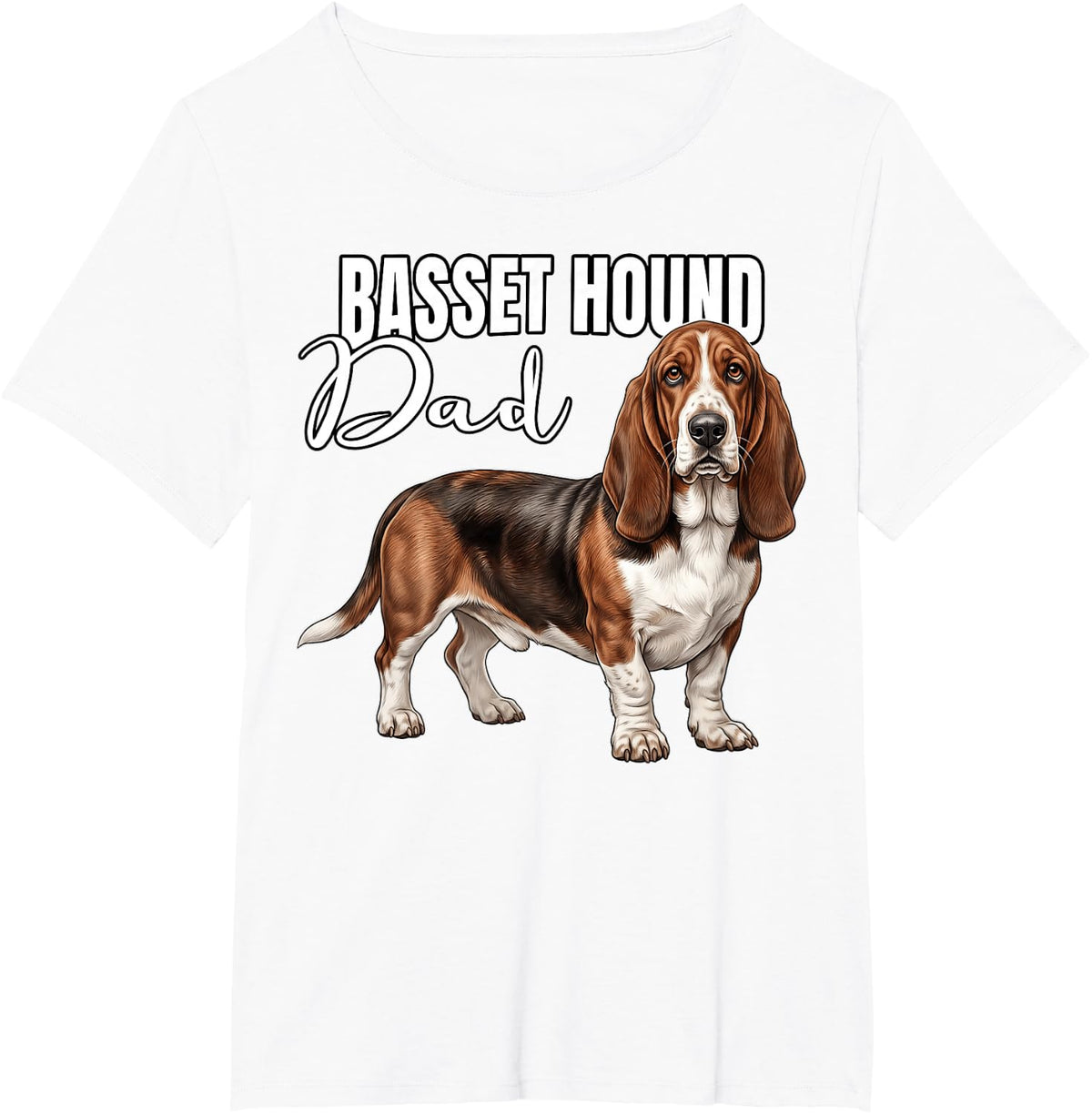 Basset Hound Dad Basset Hound T-Shirt - White