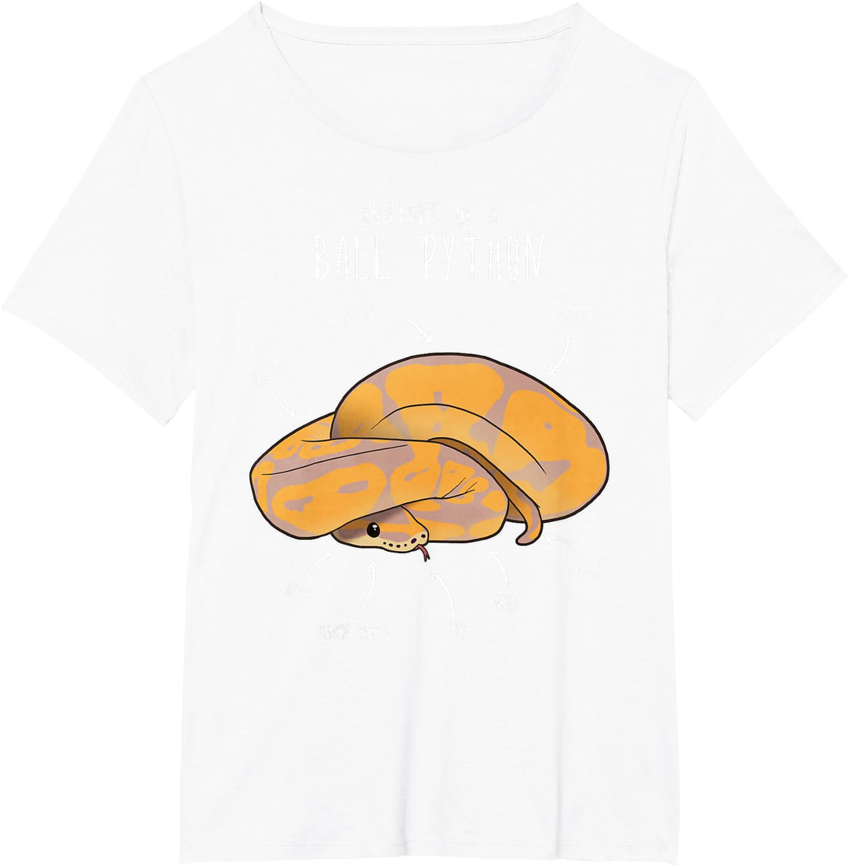 Anatomy of a Banana Ball Python Shirt, Funny Reptile Snake Lover Tee T-Shirt Gift - White