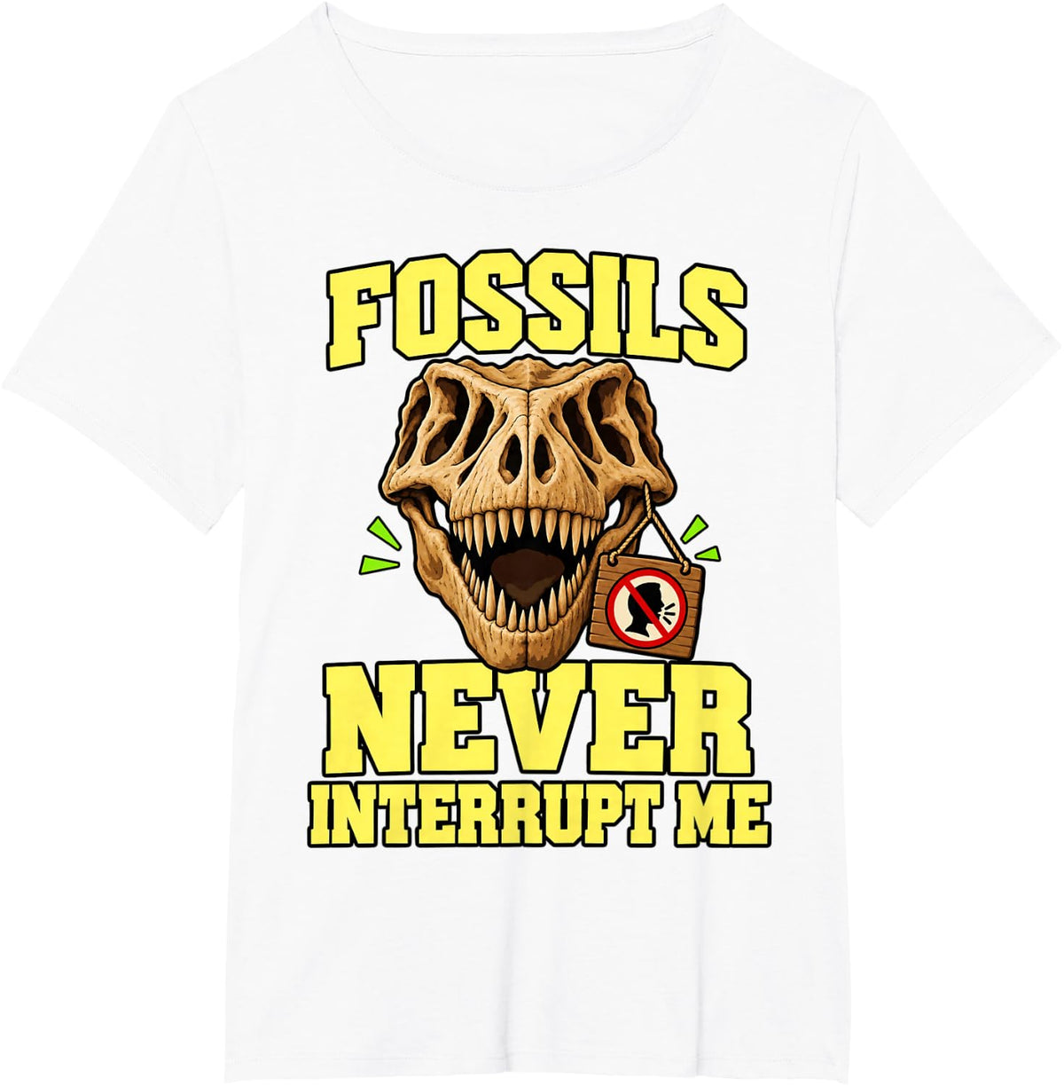 Paleontology Fossils Never Interrupt Me Skull Fans Funny T-Shirt - White