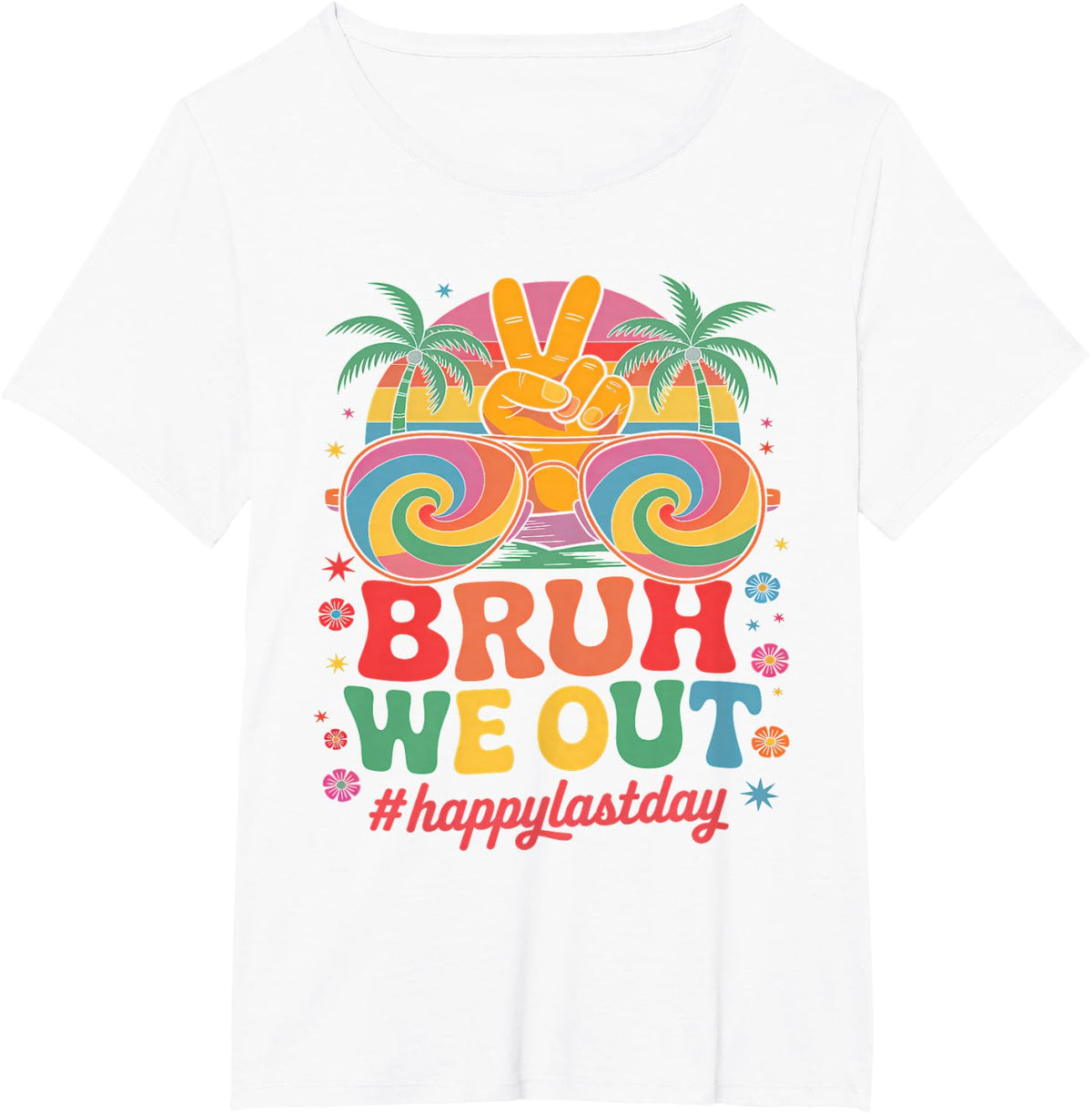 Bruh We Out Happy Last Day of School Teacher Schools Out Boy T-Shirt - White
