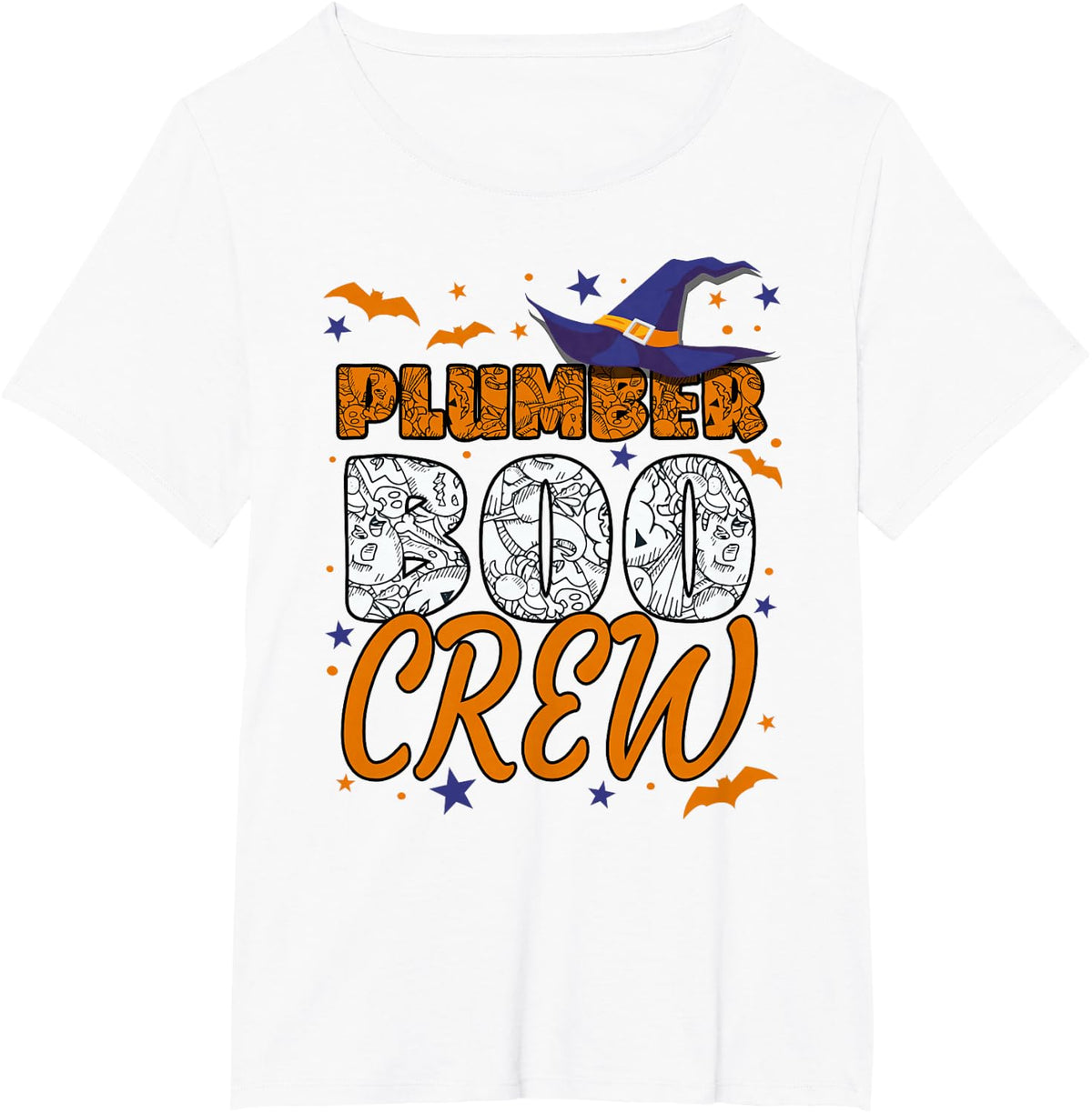 Plumber Boo Crew Halloween Pipefitter Matching T-Shirt - White