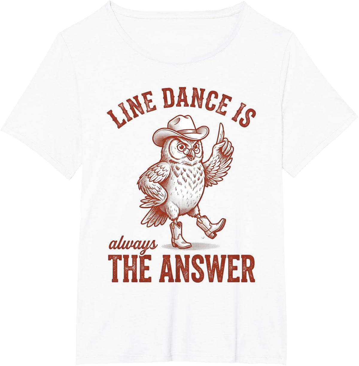 Line Dance Owl Line Dancing Line Dancer T-Shirt - White