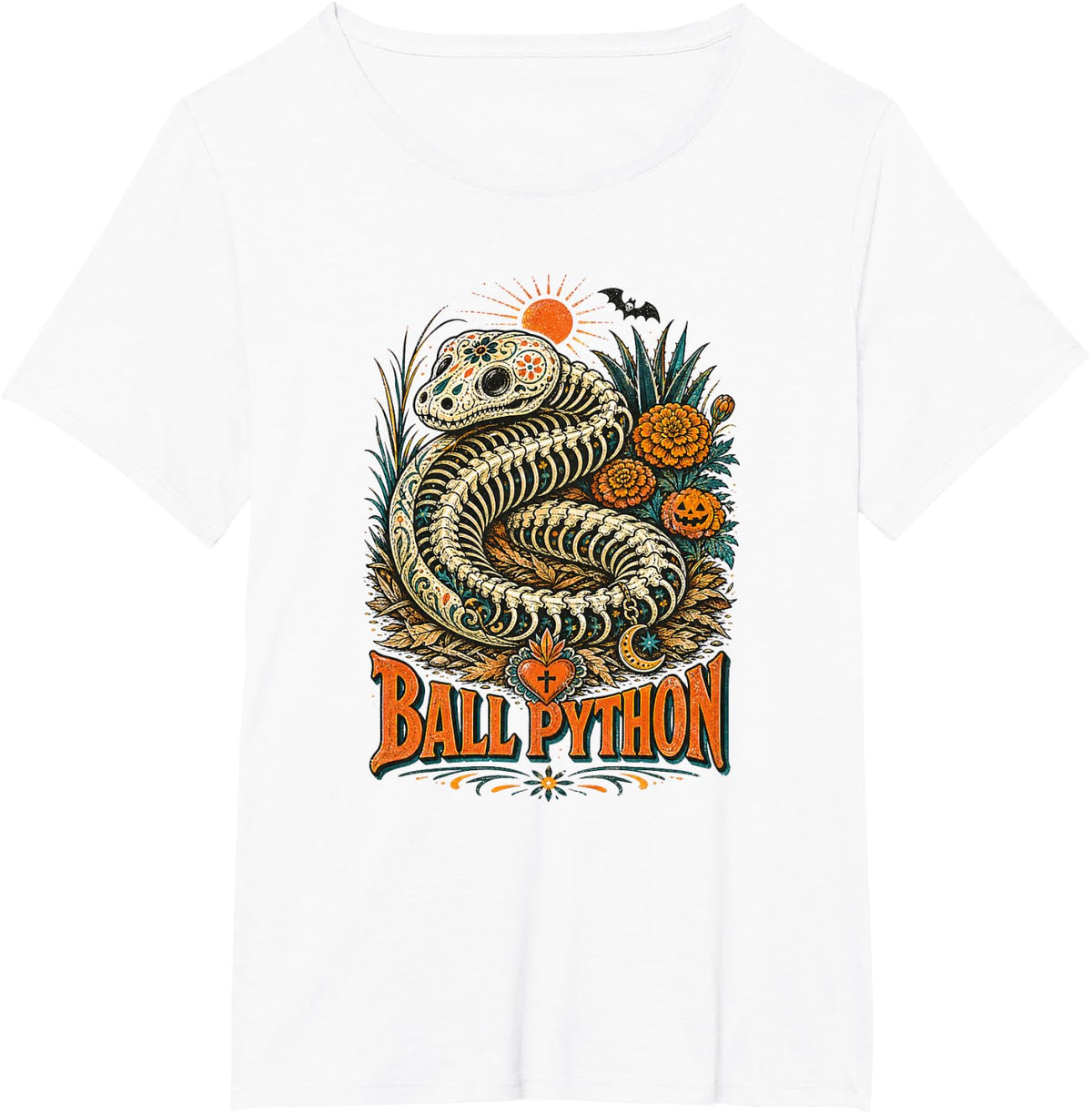 Ball Python Colorful Halloween T-Shirt - White