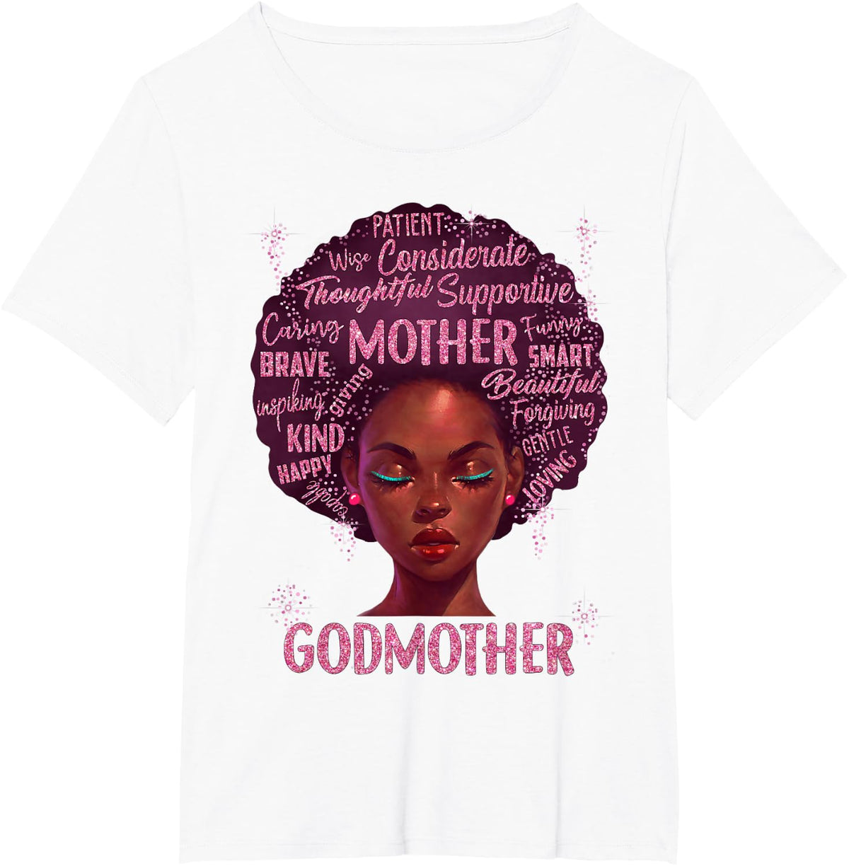 Black Women Godmother Mom African American Happy Mothers Day Tees T Shirts For Women - White