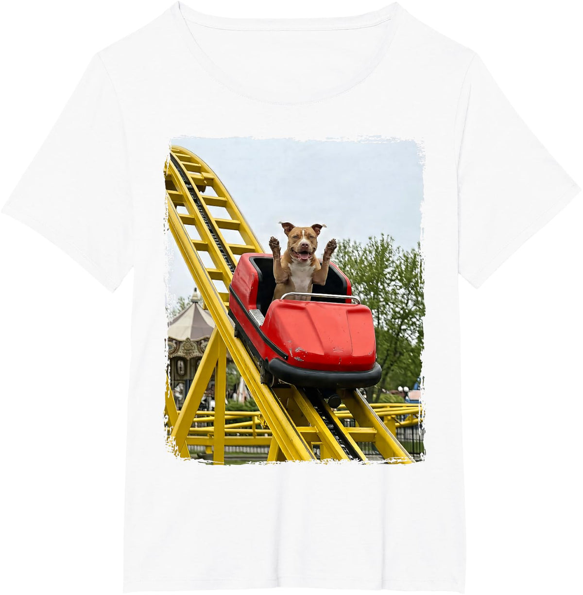 Pitbull Rollercoaster Pit Bull T-Shirt - White