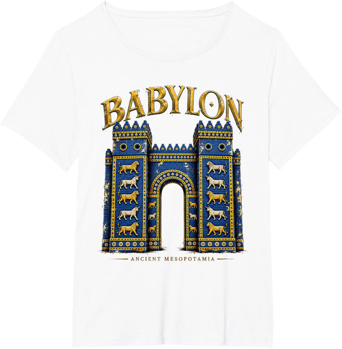 Babylon Ishtar Gate Ancient Mesopotamia History Archaeology T-Shirt - White
