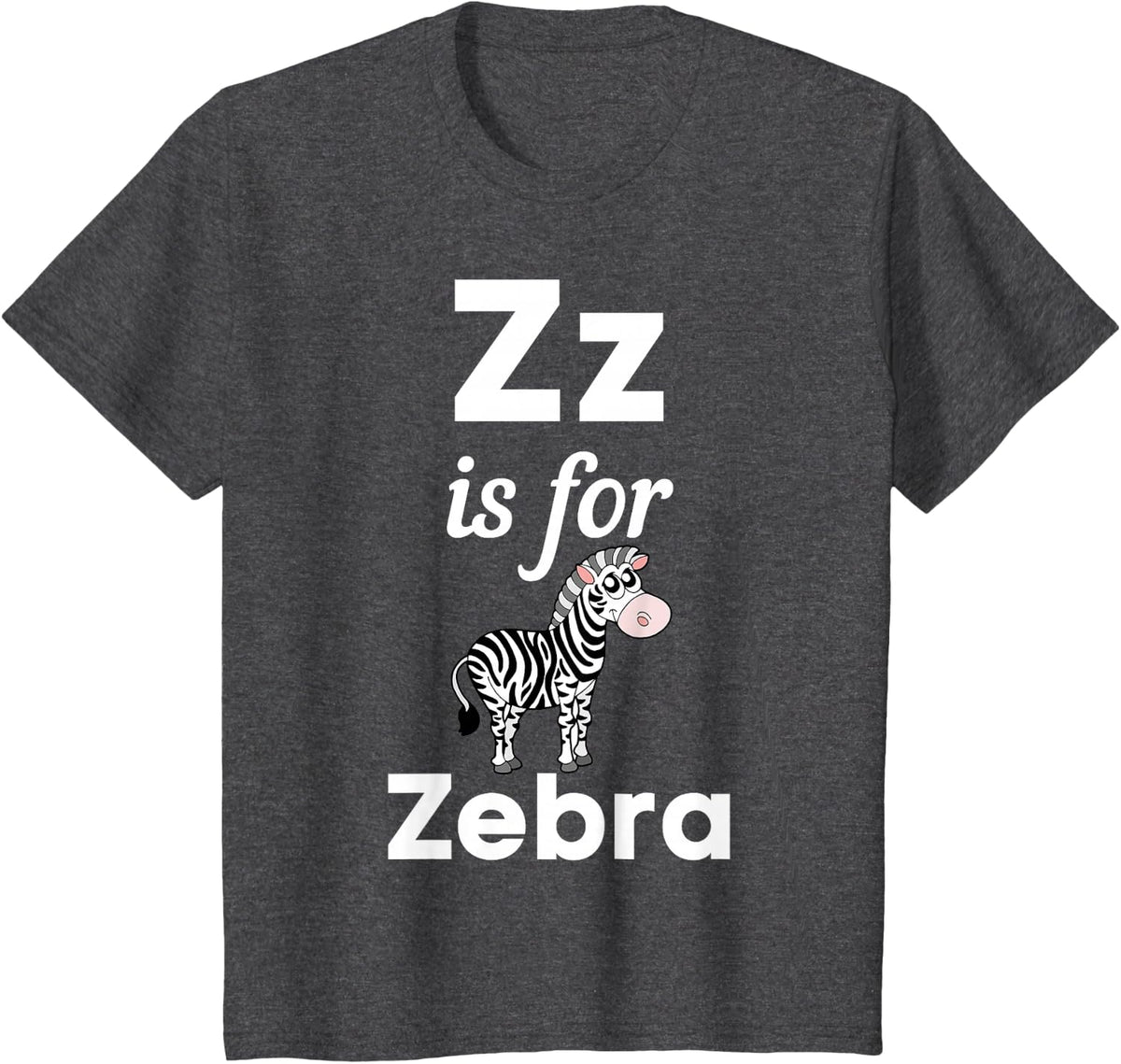 Z is for Zebra Alphabet School Kindergarten Teacher Kids T-Shirt - Dark Heather Grey