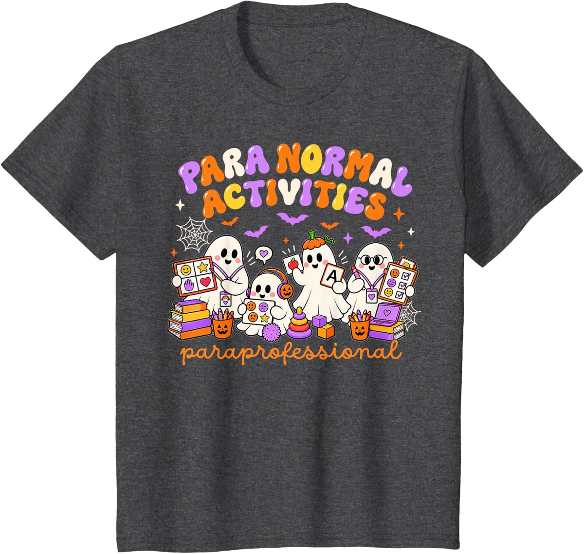 Paraprofessional Halloween Teacher para Normal Activities T-Shirt - Dark Heather Grey