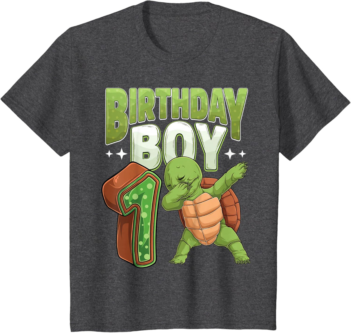1 year old Turtle animal lovers 1st Birthday Boy T-Shirt - Dark Heather Grey