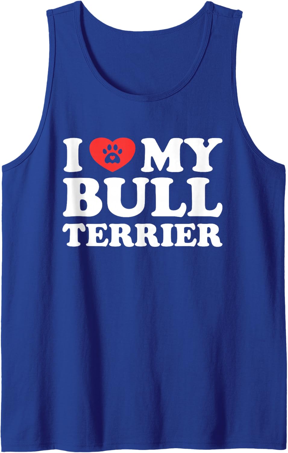 I Love My Bull Terrier Dog Paw with Heart Sleeveless Tank Top - Royal Blue