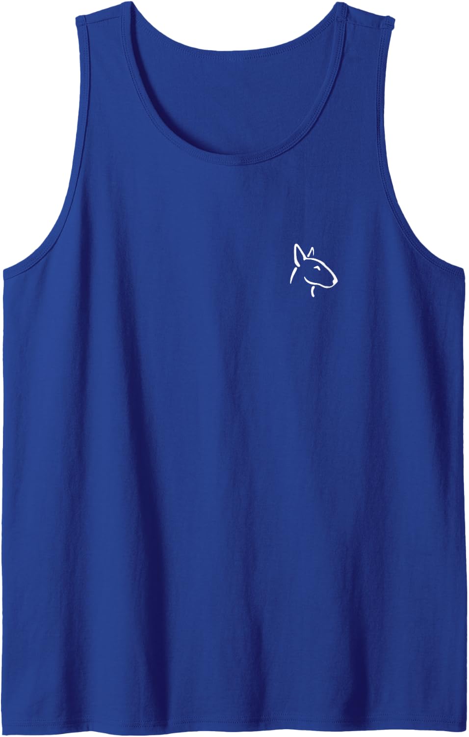 Bull Terrier Simple Minimalist Line Art Sleeveless Tank Top - Royal Blue