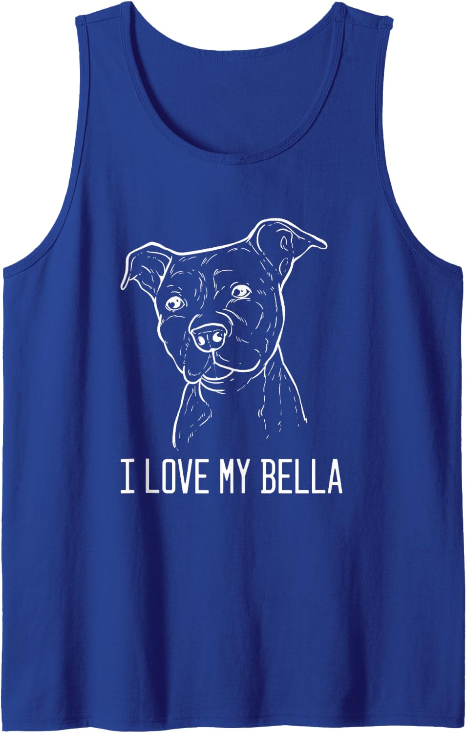 American Pitbull Terrier Bella Animal Rescuer Sleeveless Tank Top - Royal Blue
