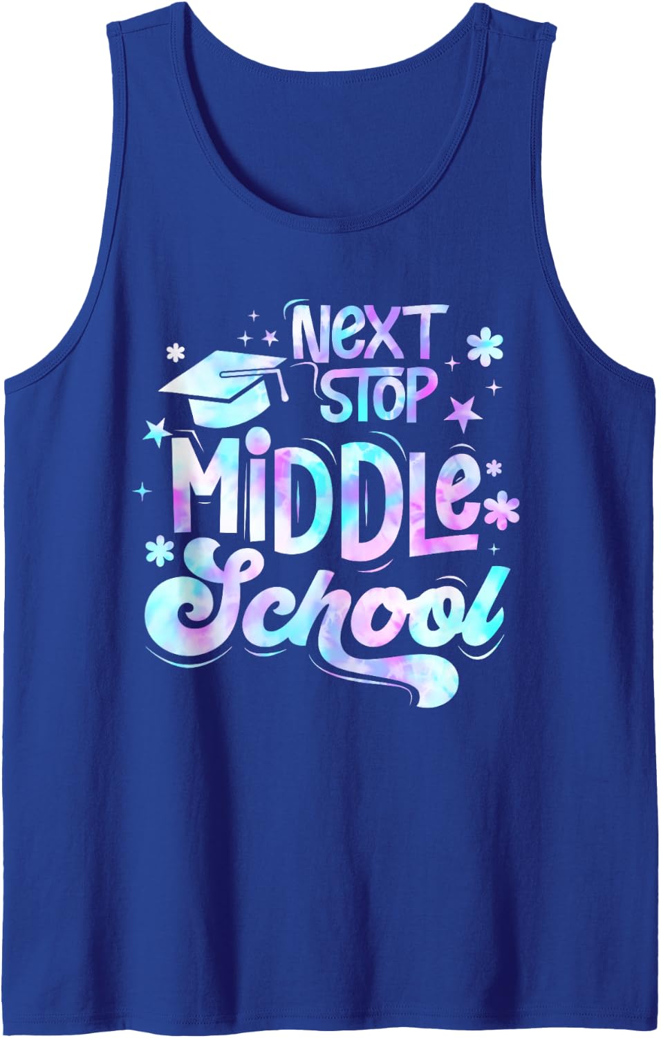 Next Stop Middle School Elementary School Graduation 2024 Sleeveless Tank Top - Royal Blue