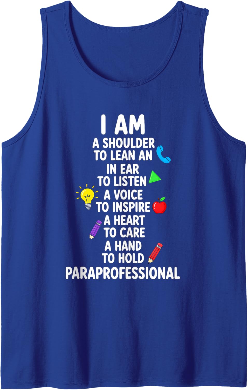 Funny Paraprofessional Saying Sarcastic Humorous Sleeveless Tank Top - Royal Blue