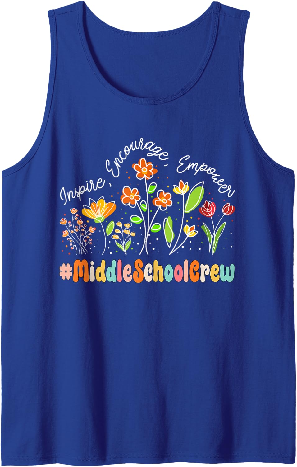 Middle School Crew Appreciation Week Teacher Back to School Sleeveless Tank Top - Royal Blue