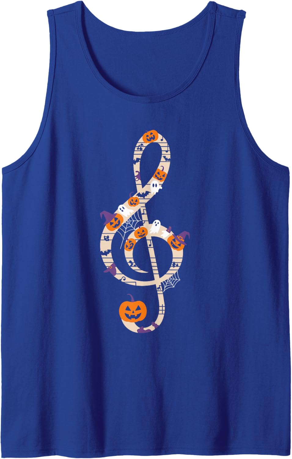 Halloween Treble Clef Music Teacher Design Tank Top - Royal Blue