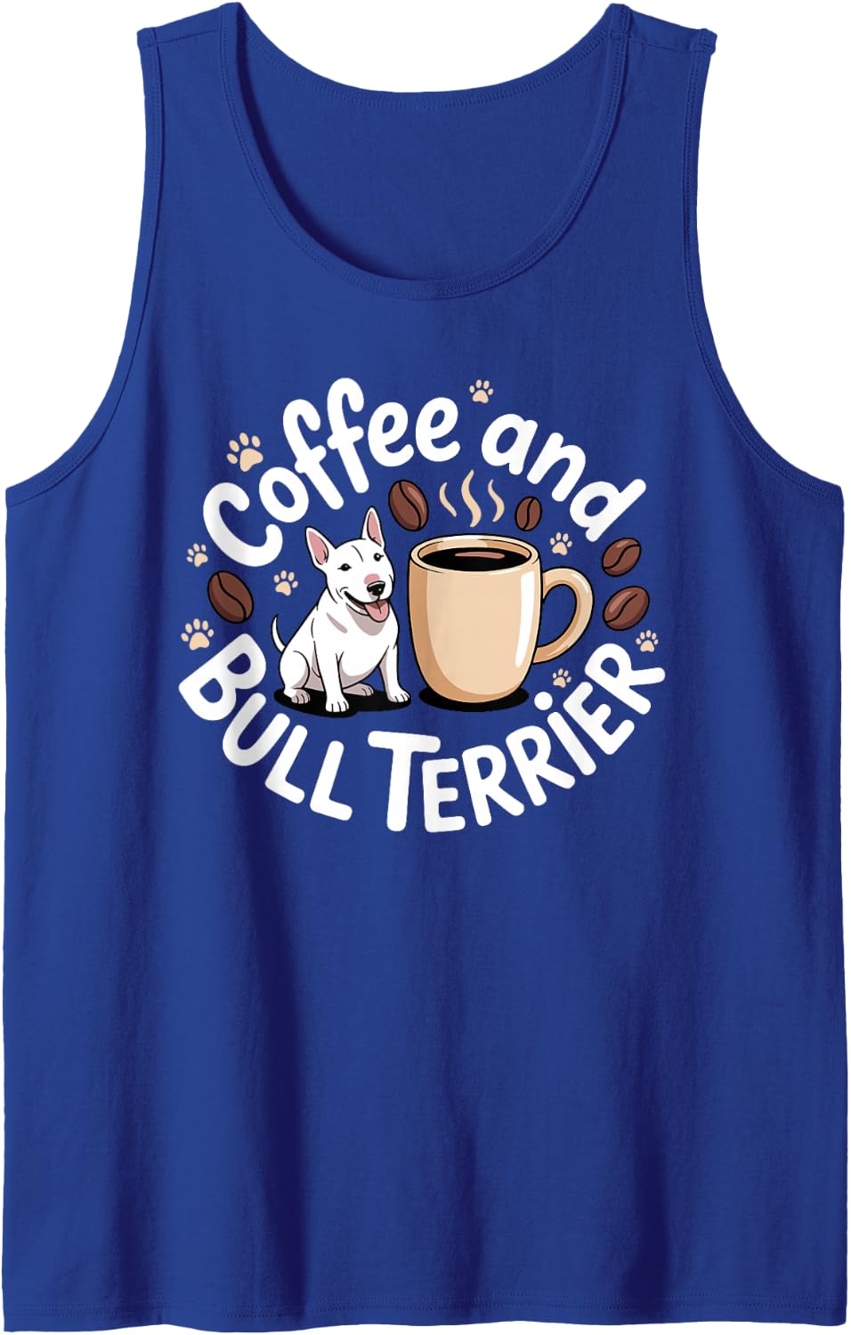 Bull Terrier Art for Men Women Kids English Bull Terrier Sleeveless Tank Top - Royal Blue