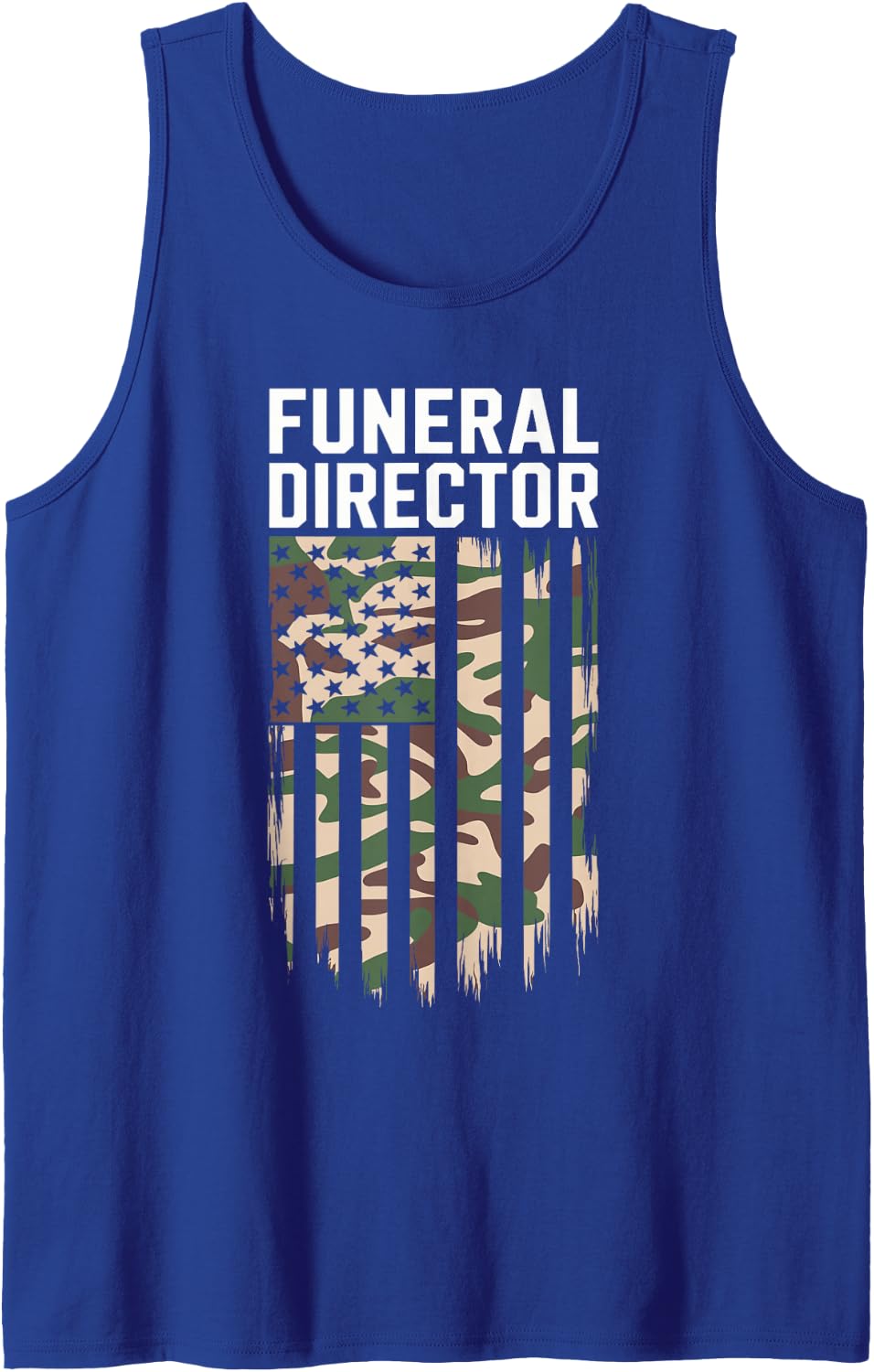 Camouflage Sleeveless Tank Top - Royal Blue