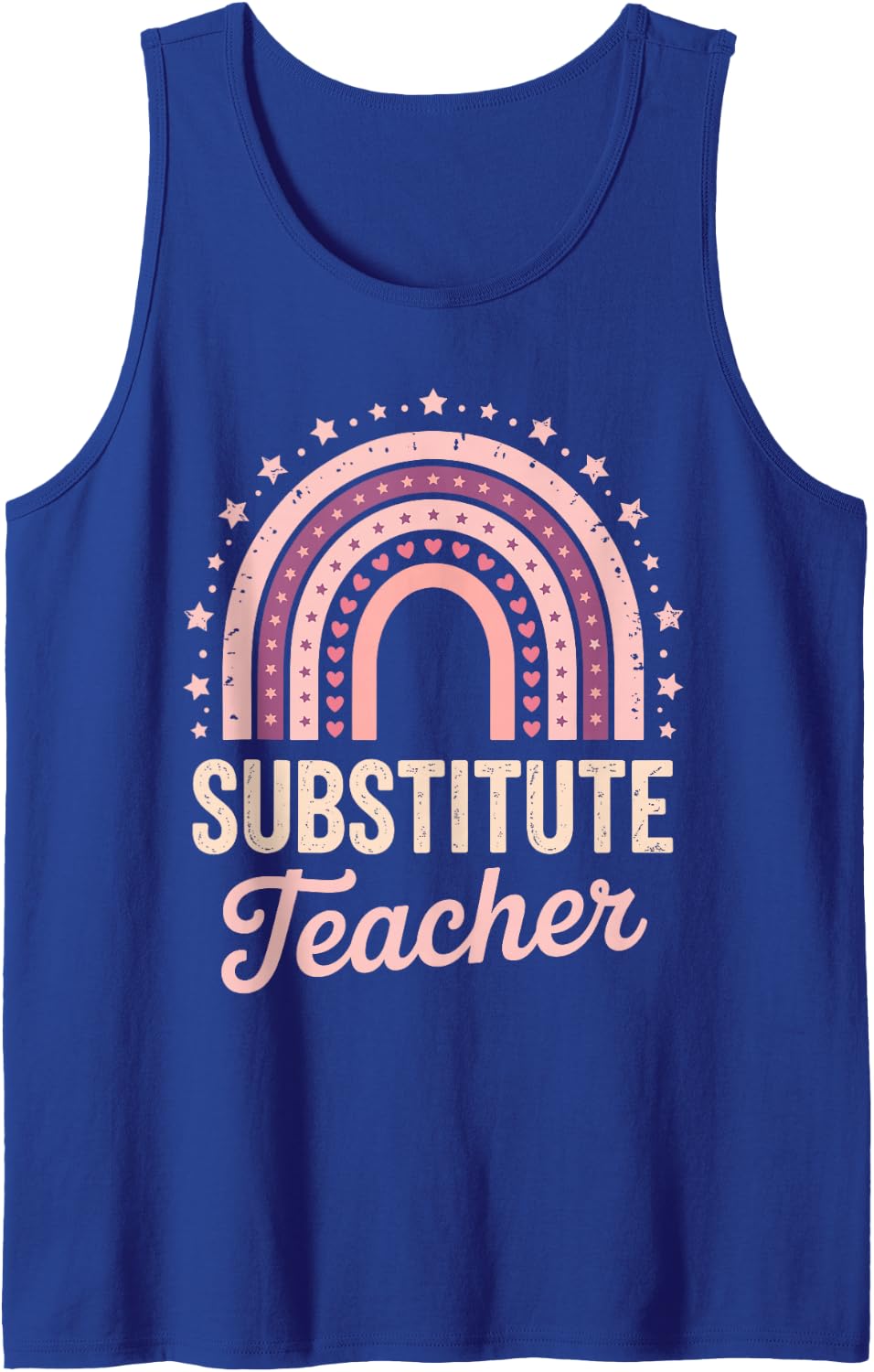 Substitute Teacher Art for Men Women Kids Appreciation Sleeveless Tank Top - Royal Blue