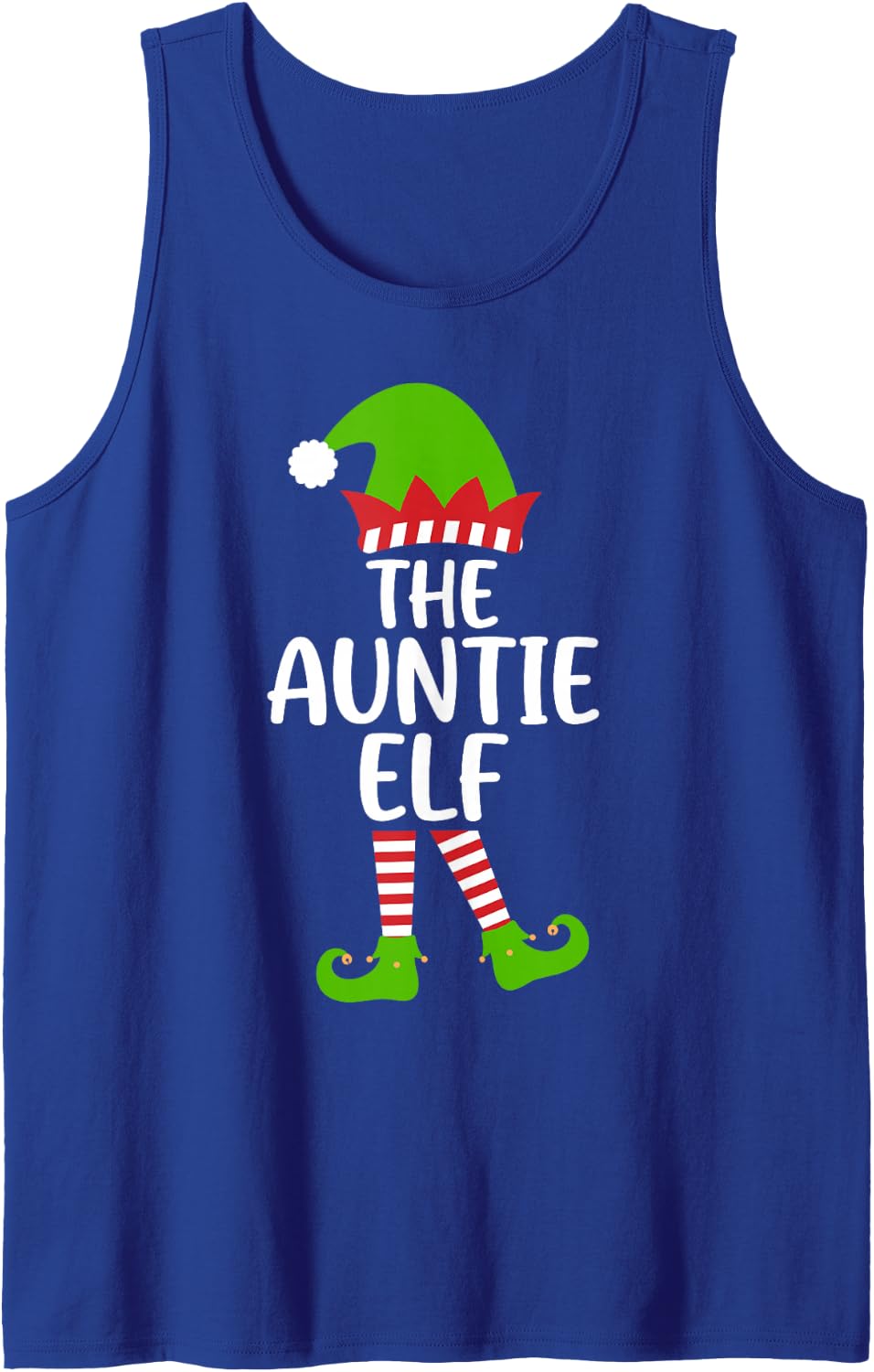 I'm the Auntie Elf Funny Xmas Party Matching Family Group Sleeveless Tank Top - Royal Blue
