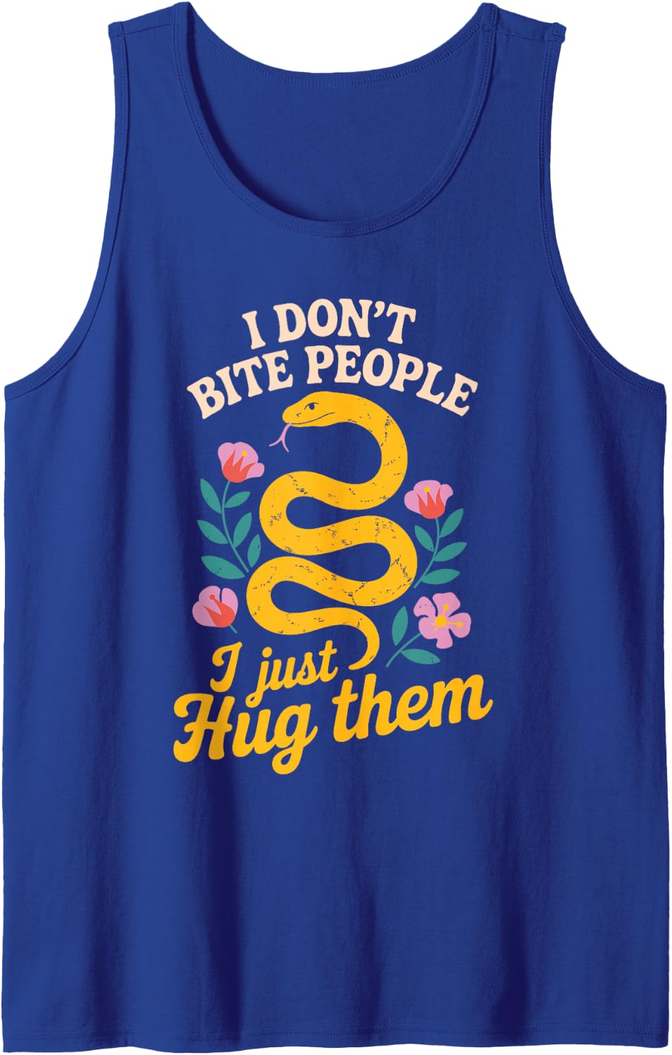 Cool Ball Python Art for Men Women Kids Reptile Snake Owner Tank Top - Royal Blue