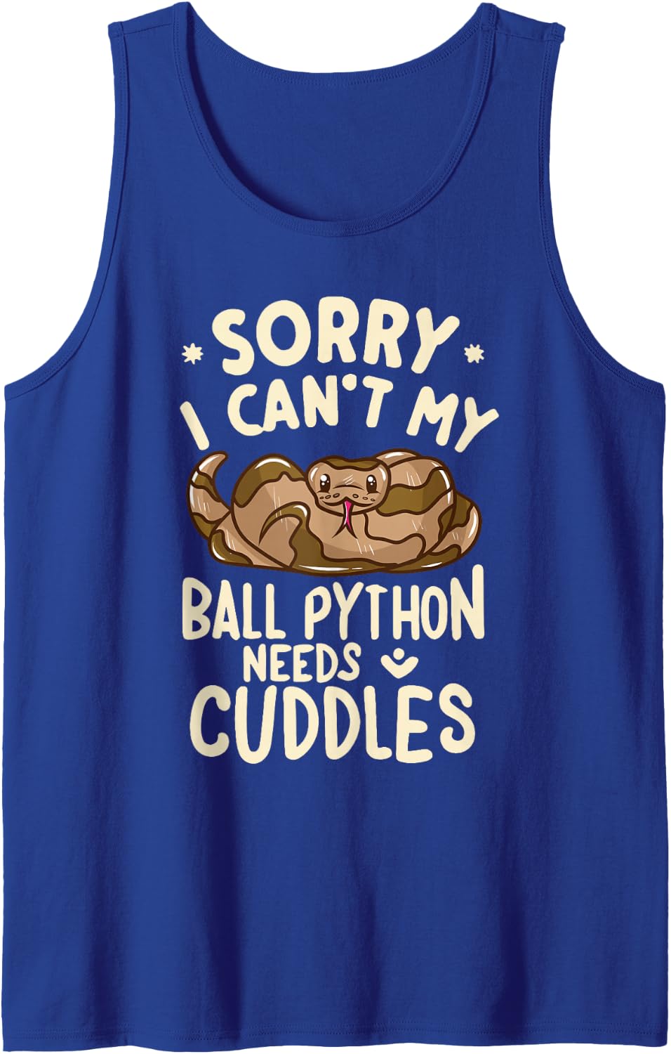 Funny Snake Owner Sorry I Can´t Ball Python Sleeveless Tank Top - Royal Blue