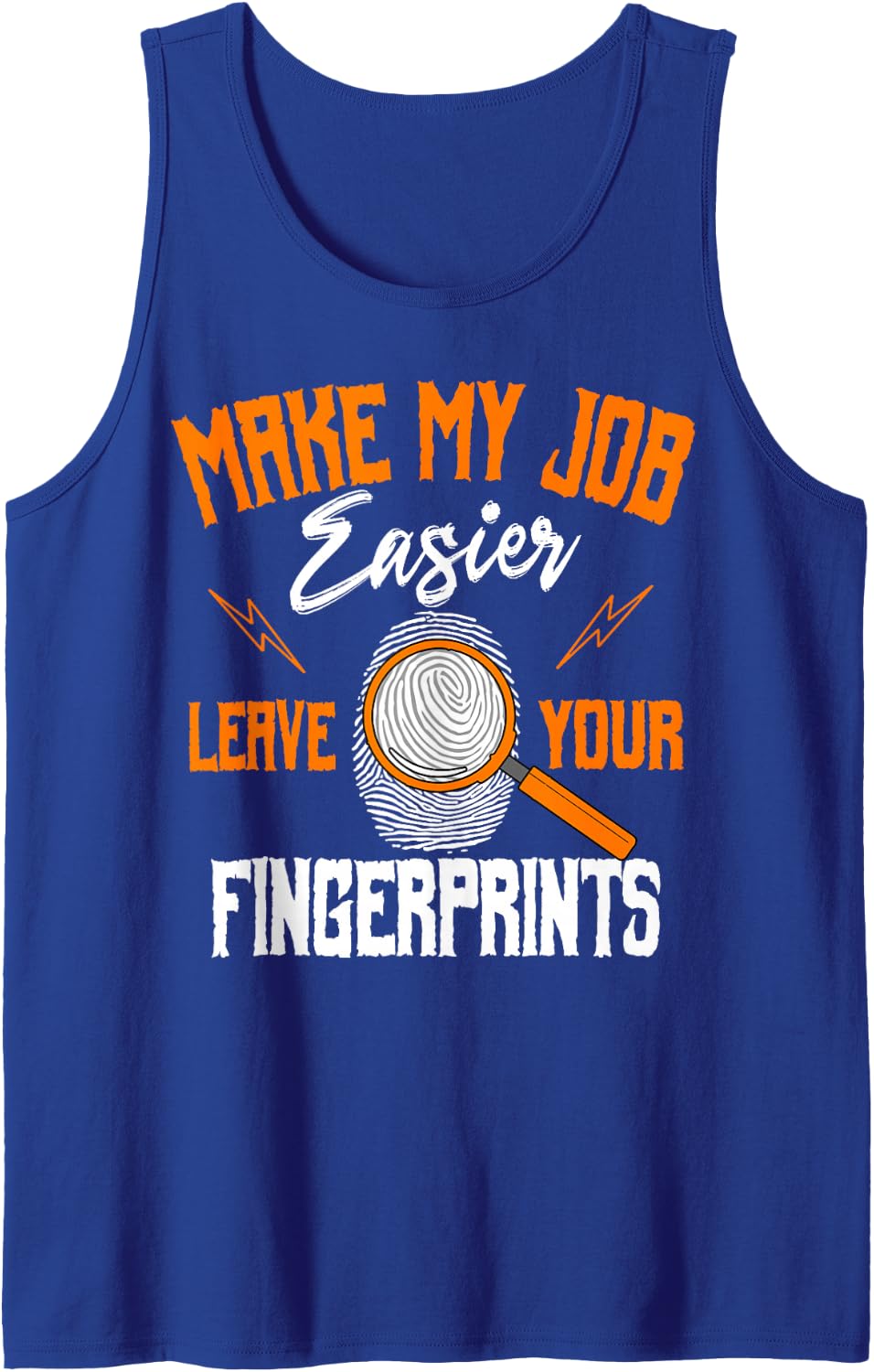 Forensic Science Tech Autopsy Investigator Job Fingerprints Sleeveless Tank Top - Royal Blue