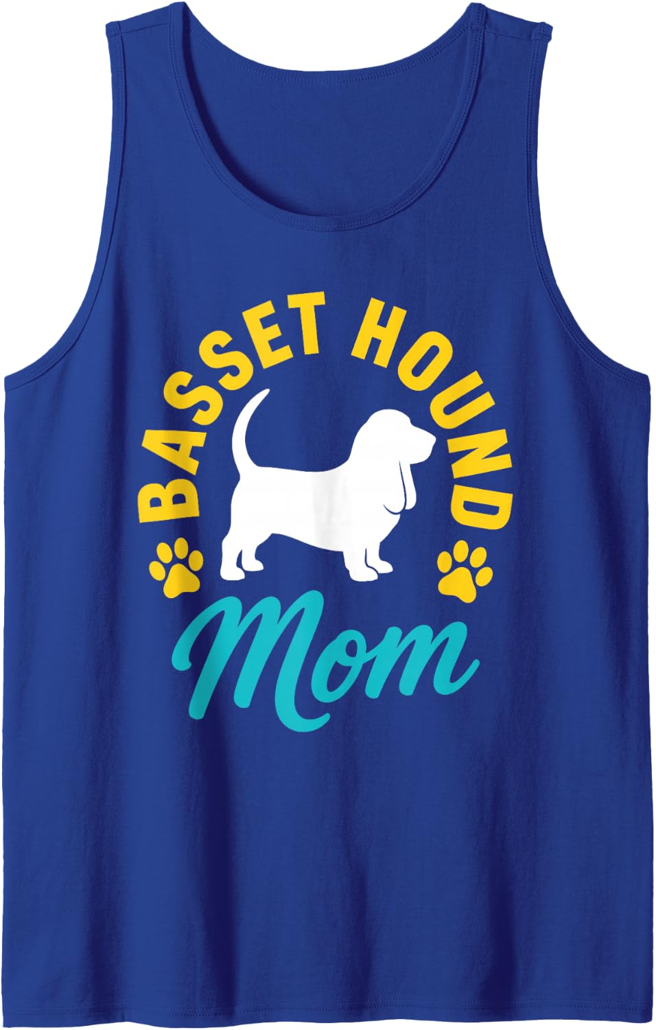 Basset Hound Mom Art for Women Girls Mama Basset Hound Mom Sleeveless Tank Top - Royal Blue