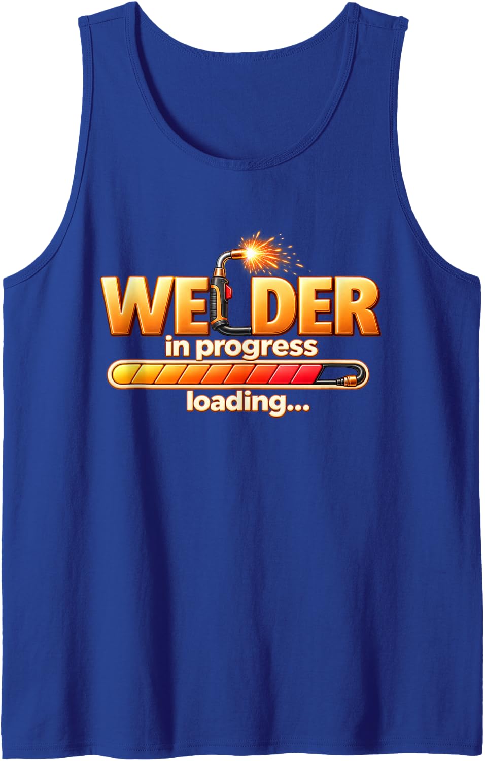 Welder in Progress Loading Welding Apprentice Student Sleeveless Tank Top - Royal Blue
