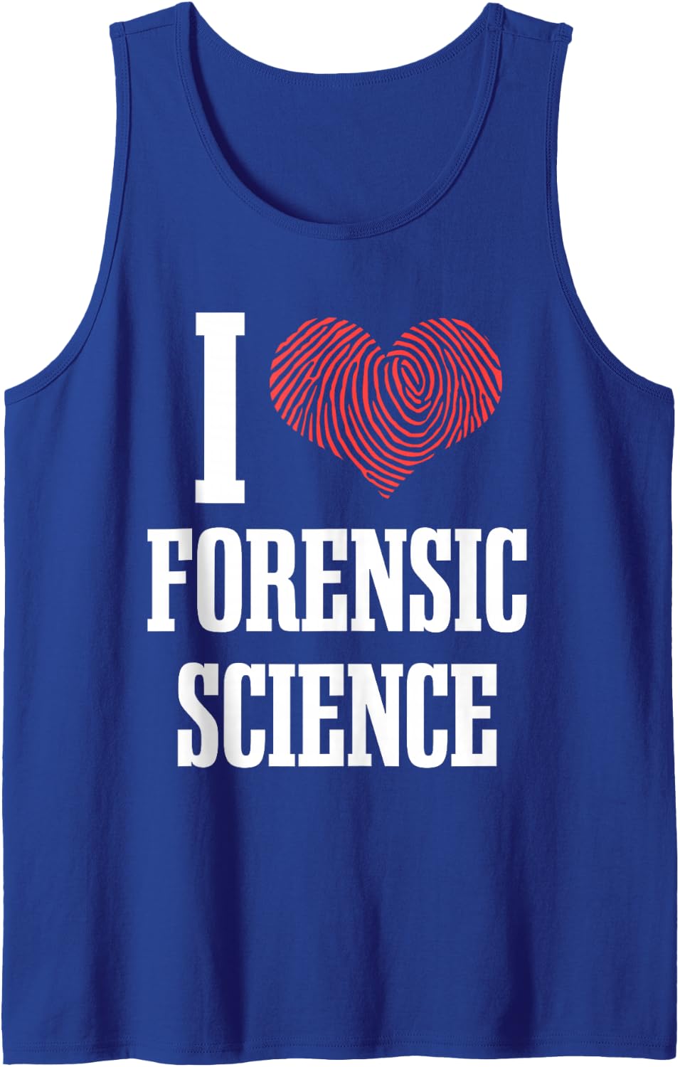 Forensic Science Criminalist Technician Fingerprint Heart Sleeveless Tank Top - Royal Blue