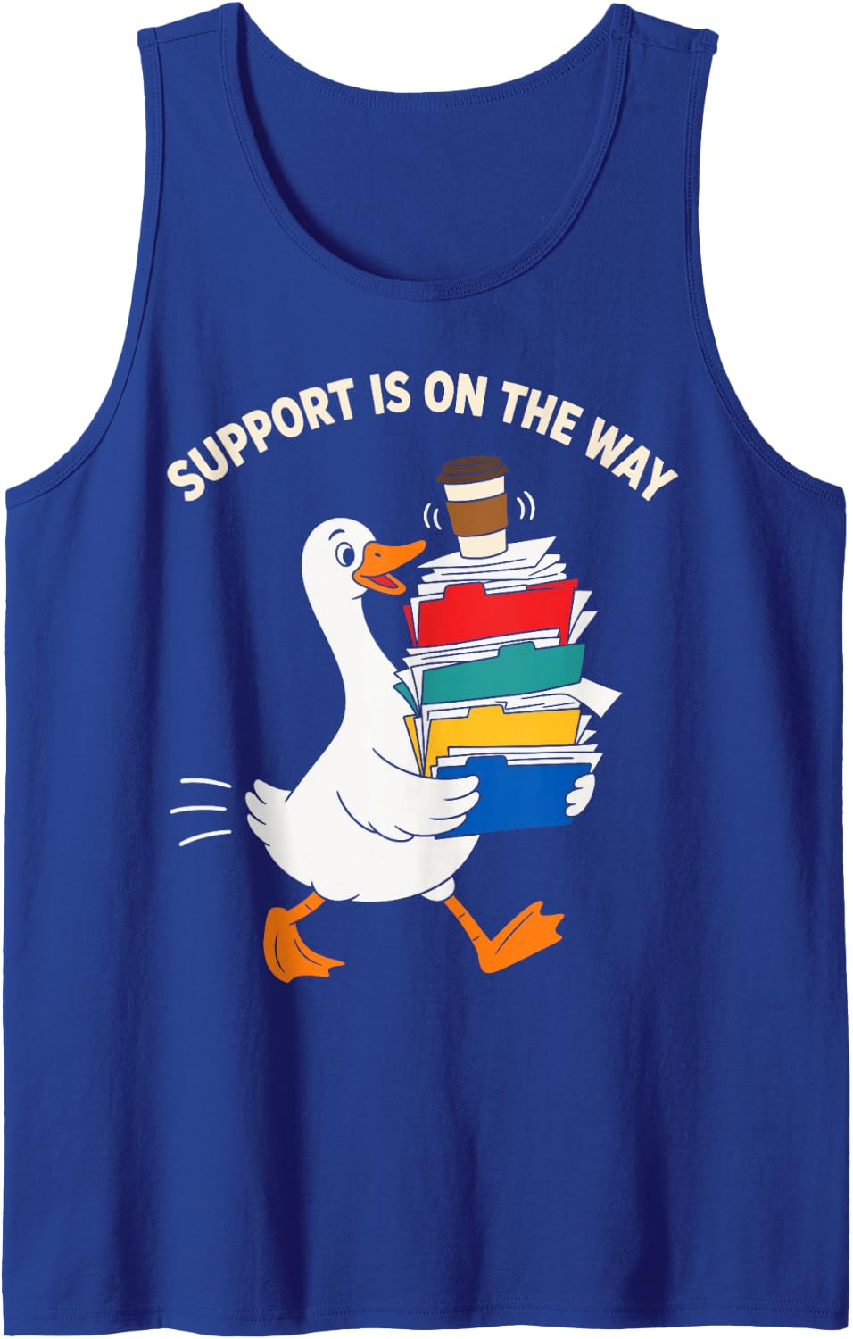 Support is On The Way Paraprofessional SpEd para Goose Sleeveless Tank Top - Royal Blue