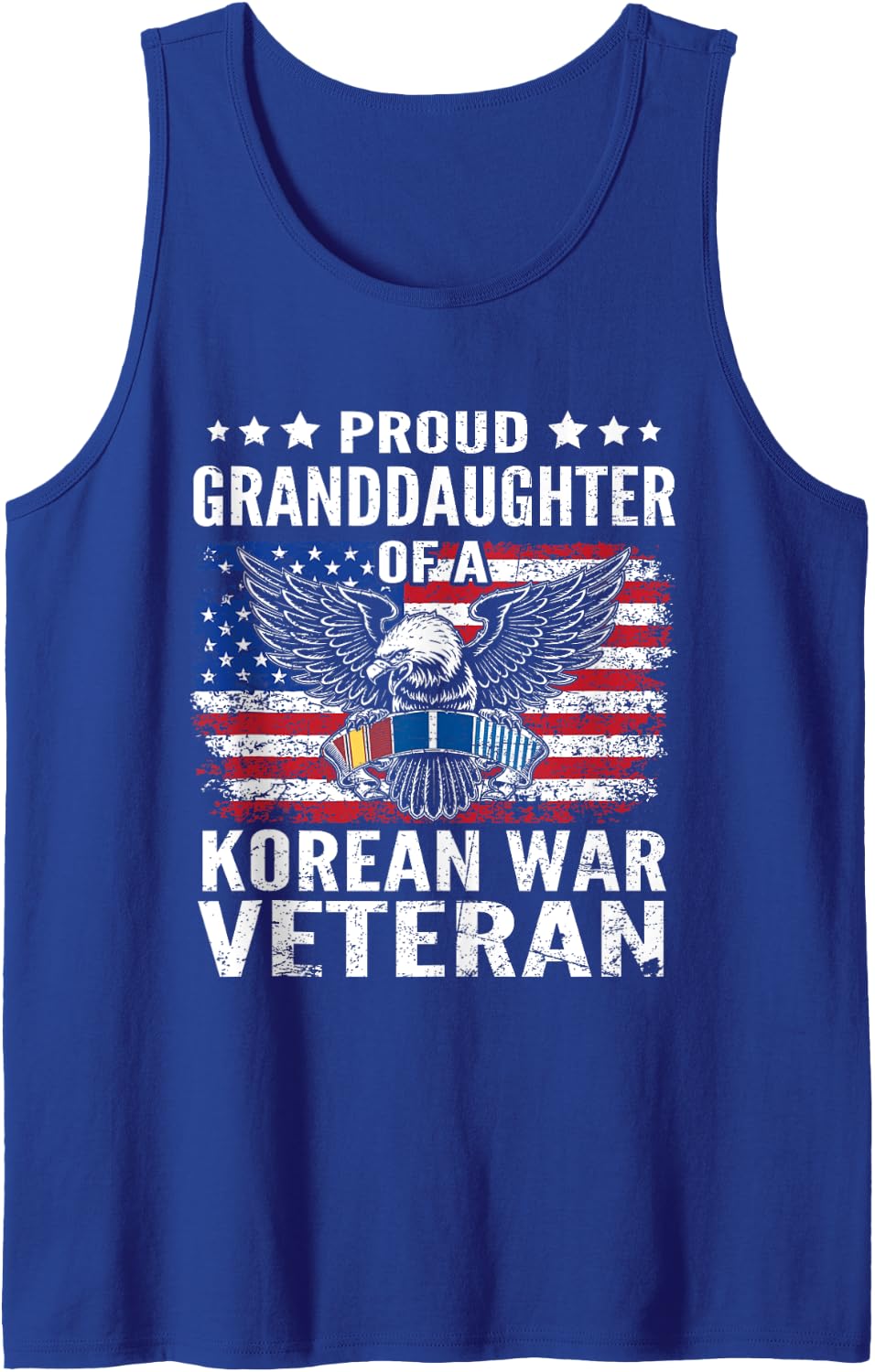 Proud Granddaughter Of Korean War Veteran US Family Matching Tank Top - Royal Blue