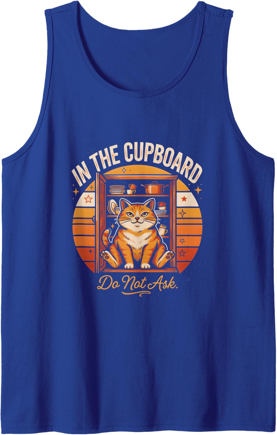 in The Cupboard Do Not Ask Sleeveless Tank Top - Royal Blue