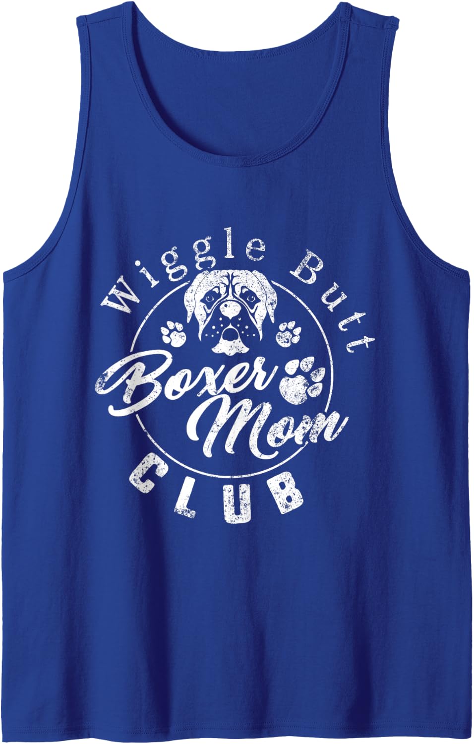 Wiggle Butt Boxer Mom Club Boxer Dog Mom Dog Dad Women Girls Tank Top - Royal Blue