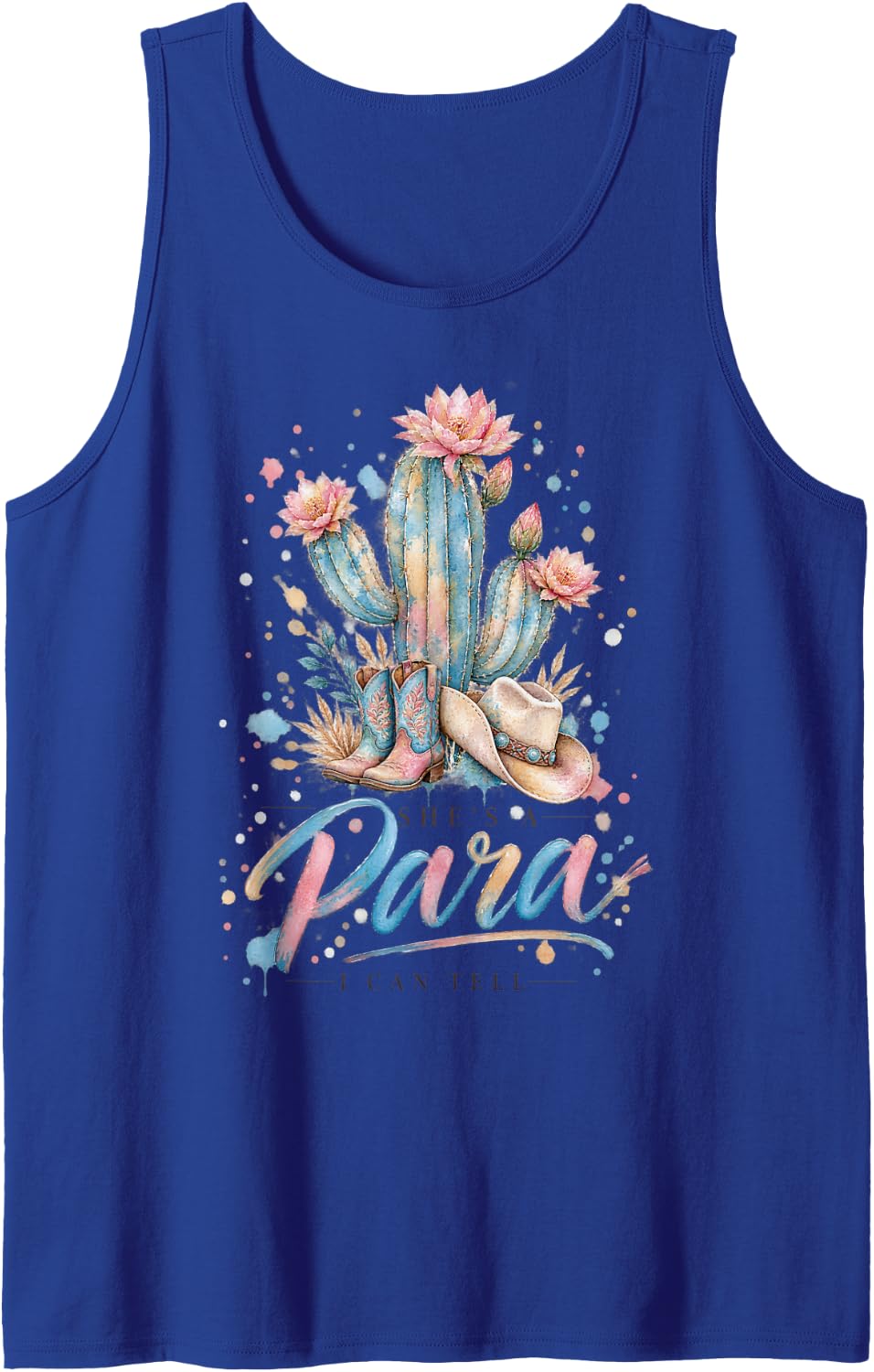 Watercolor para I Can Tell Paraprofessional Funny Sleeveless Tank Top - Royal Blue
