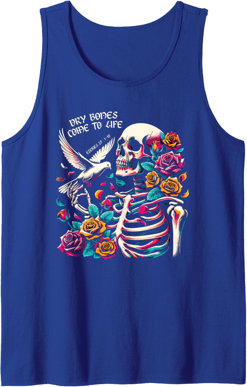 Skeleton Dry Bone Come Life Funny Tank Top - Royal Blue