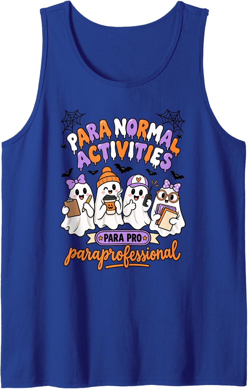 para Normal Activities Paraprofessional Halloween Ghosts Sleeveless Tank Top - Royal Blue