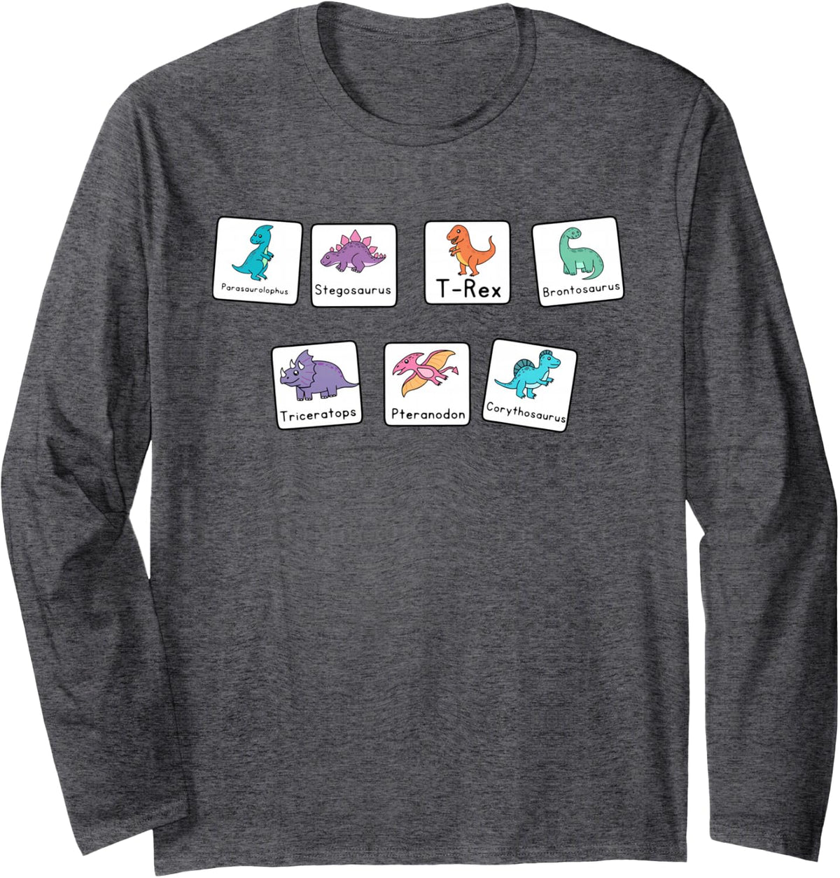 Dinosaur ABA Special Education Teacher Behavior Technician Long Sleeve T-Shirt - Adult Unisex Dark Heather Grey