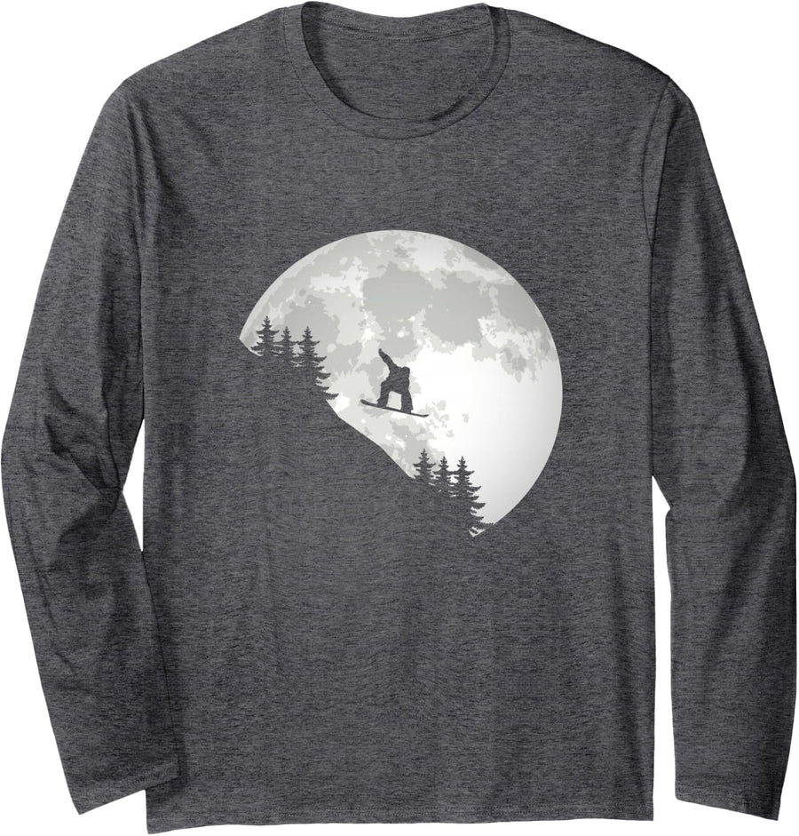 Snowboard Apparel - Snowboarding Snowboarder Snowboard Long Sleeve T-Shirt - Adult Unisex Dark Heather Grey