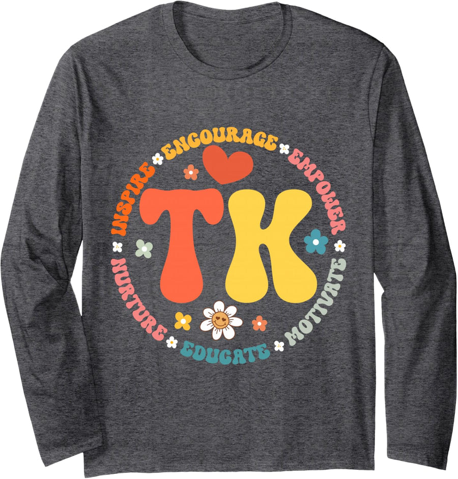 TK Teacher Squad Transitional-Kindergarten Back to School Long Sleeve T-Shirt - Adult Unisex Dark Heather Grey