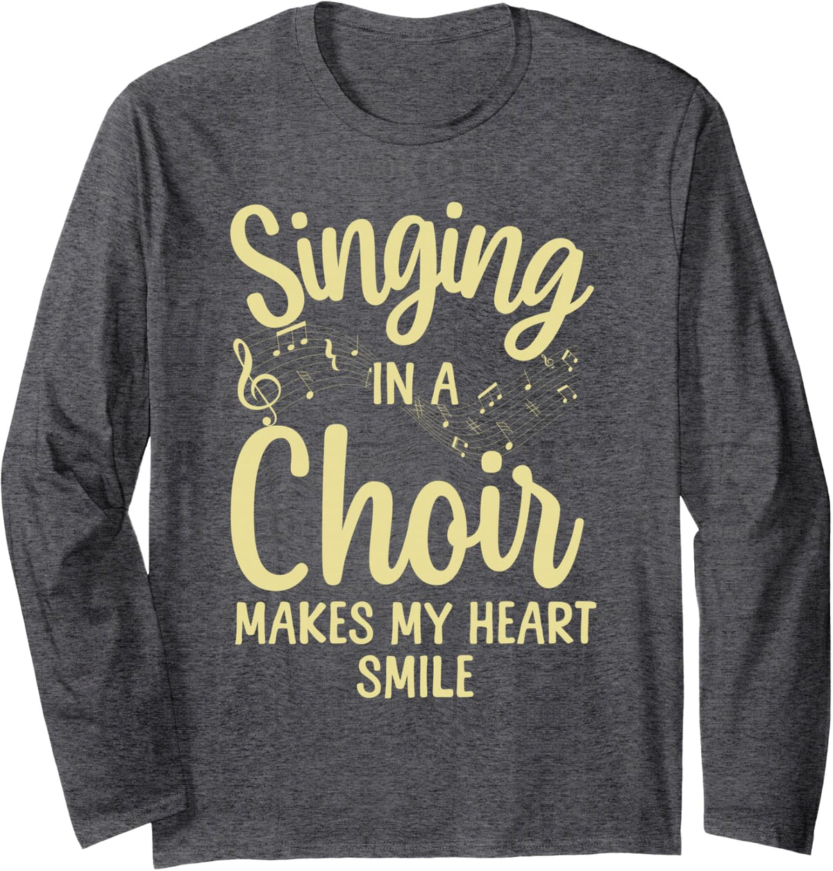 Cool Choir Art for Men Women Choir Teacher Choir Director Long Sleeve T-Shirt - Adult Unisex Dark Heather Grey
